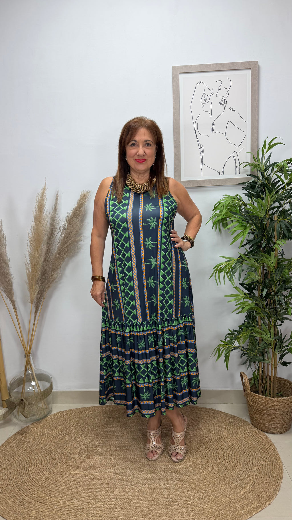 Vestido Cheroqui Volante Azul