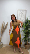 Vestido Pocker Marrón-Lima