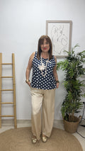 Top Azul Lunares