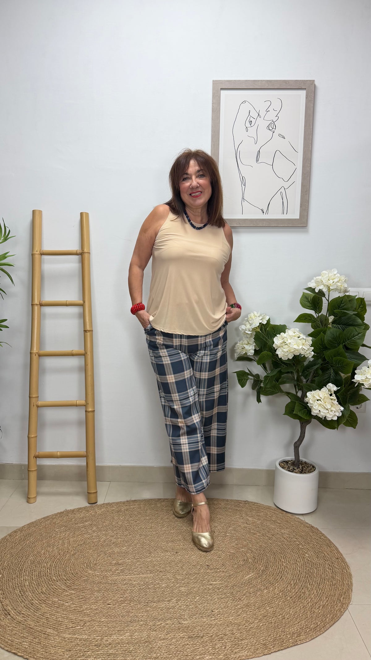 Pantalón Cuadros Azul