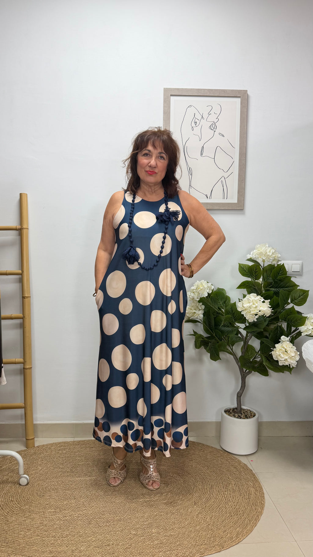 Vestido Elena Lunares Azul