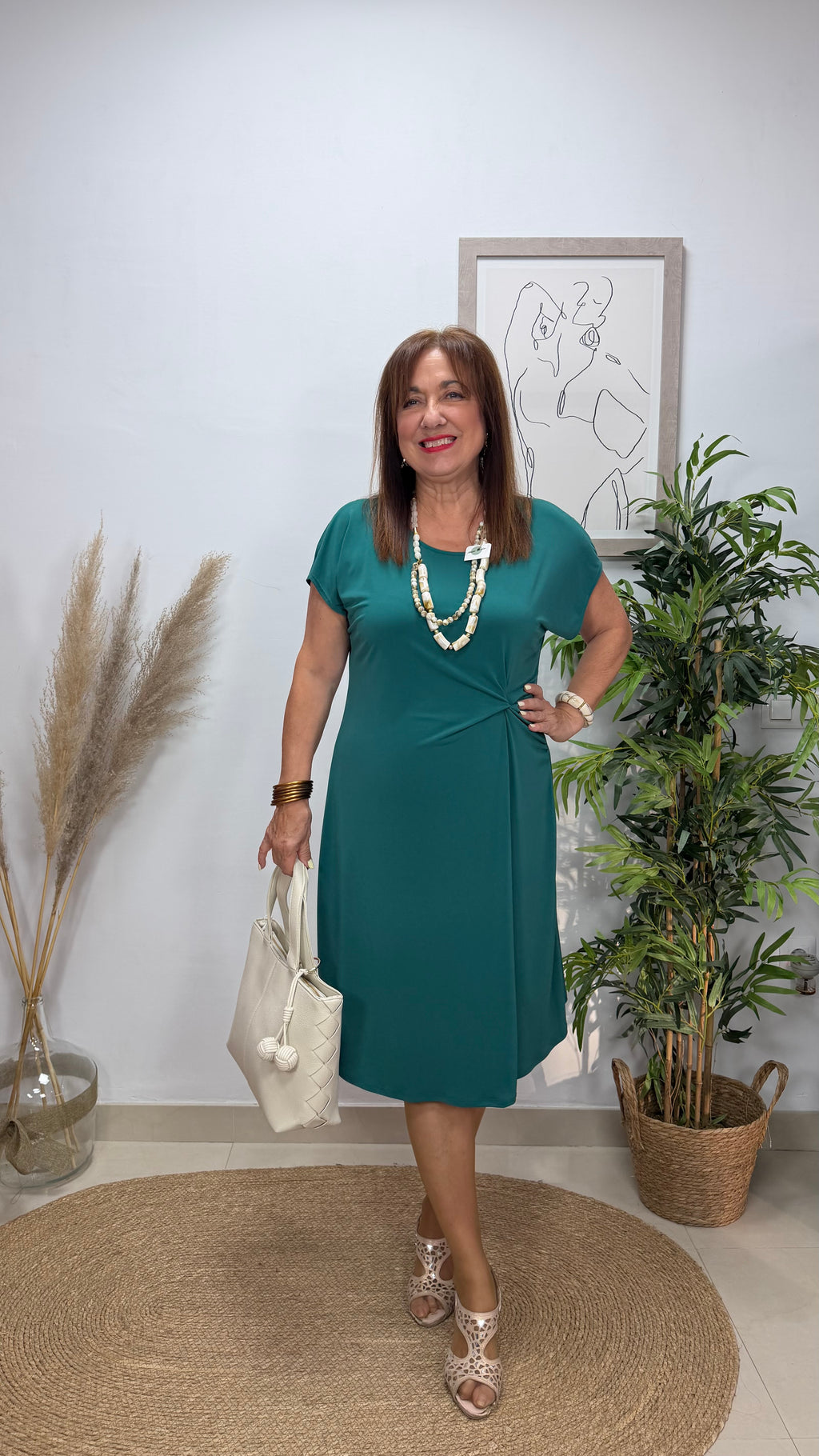 Vestido Nudo Liso Verde