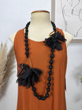 Collar Caramelo Argolla Negro