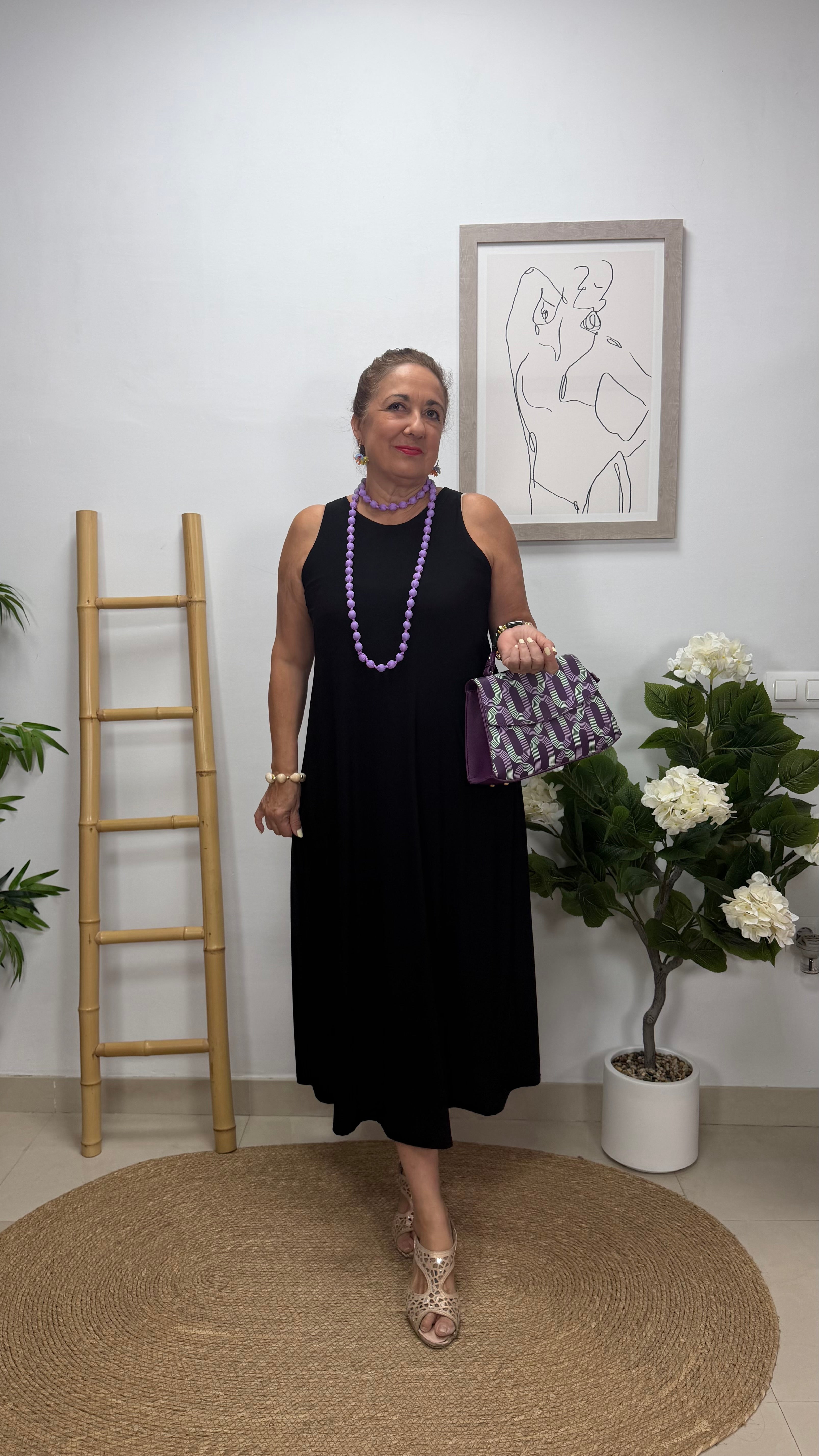 Vestido Estrella Negro con bolsillo