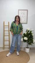Blusa Rayas Verde-Azul