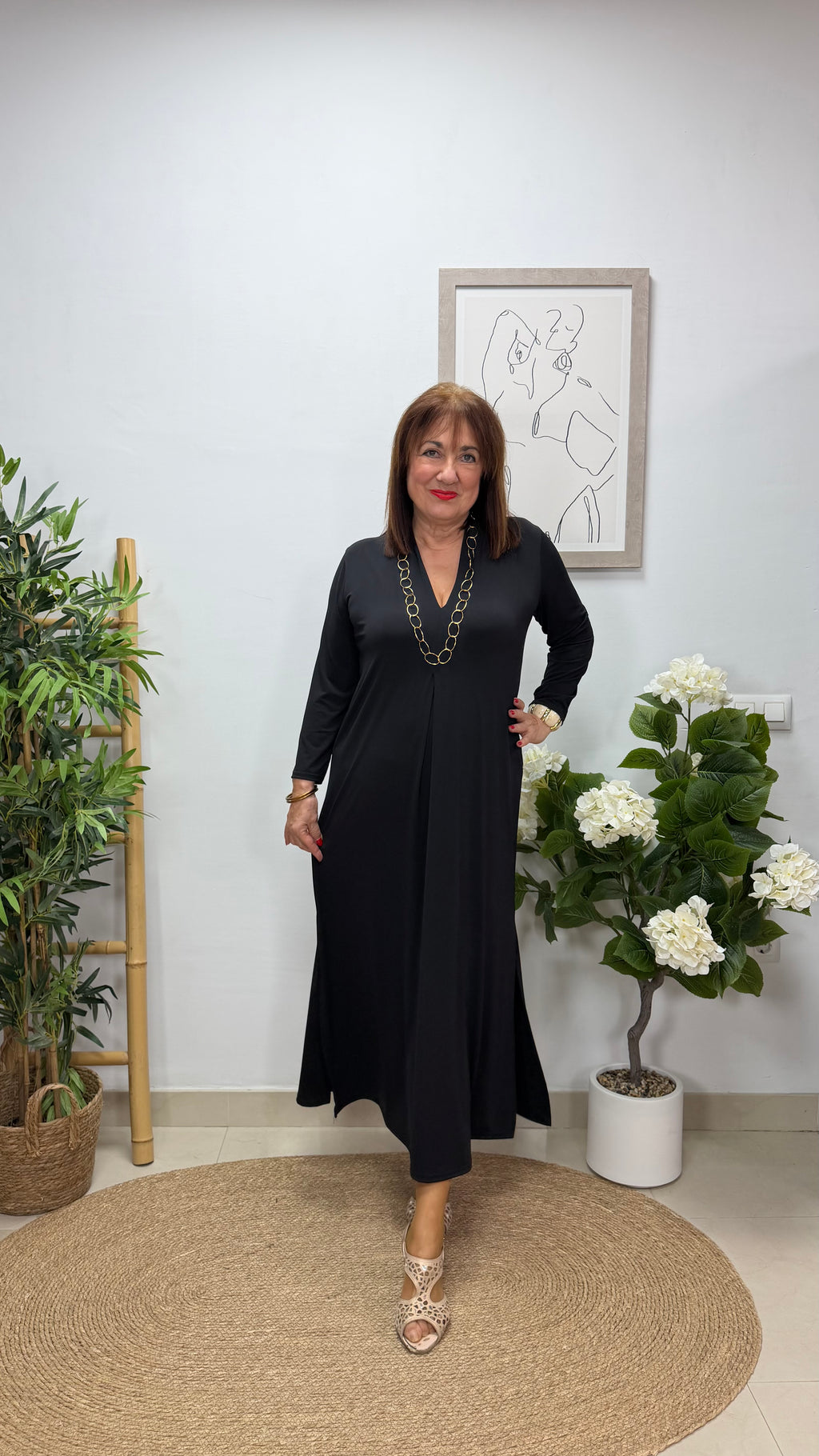 Vestido Paula con Manga Negro