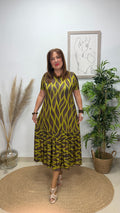 Vestido Redes Manga Corta Verde