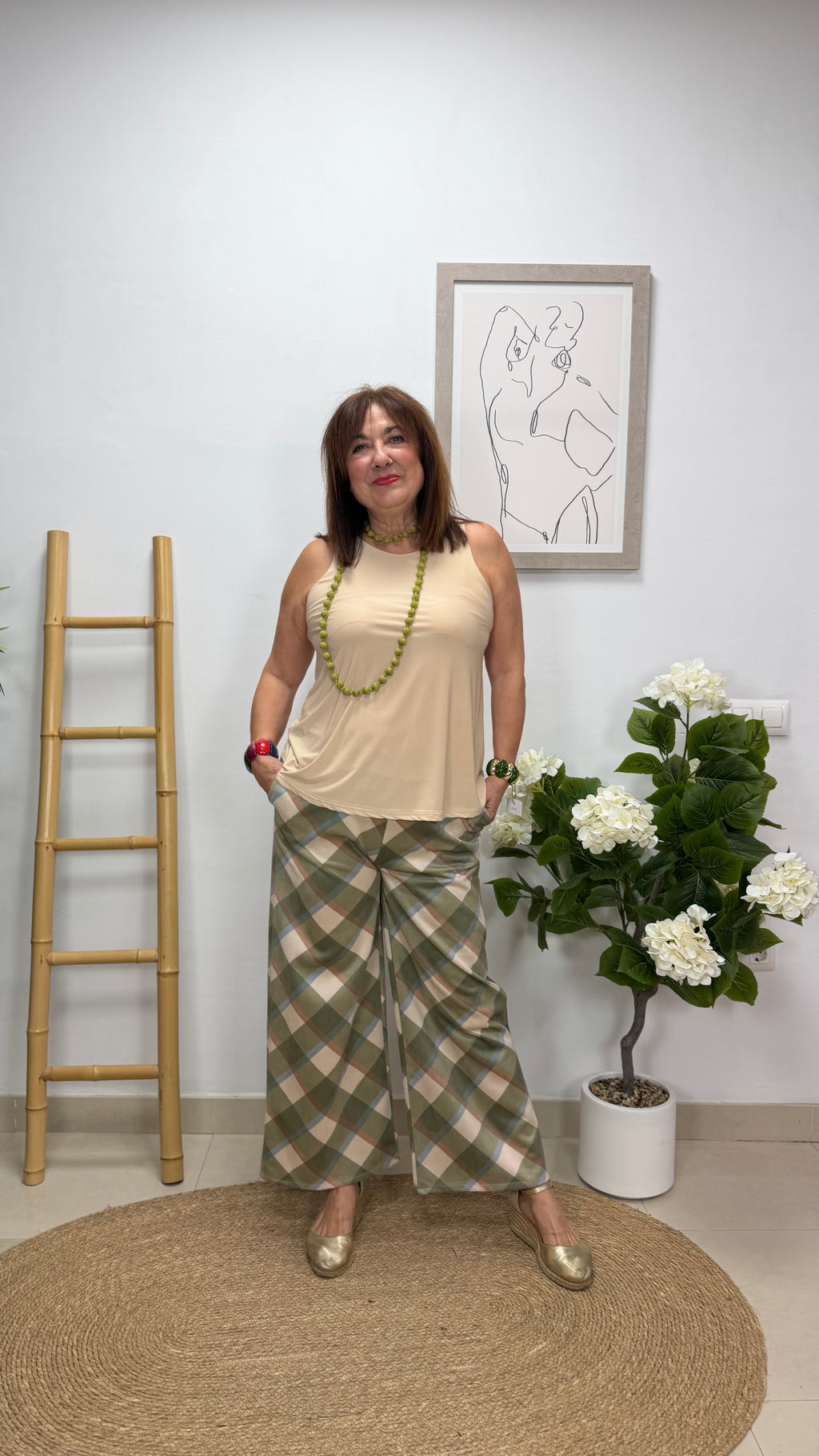 Pantalón Cuadros Verde