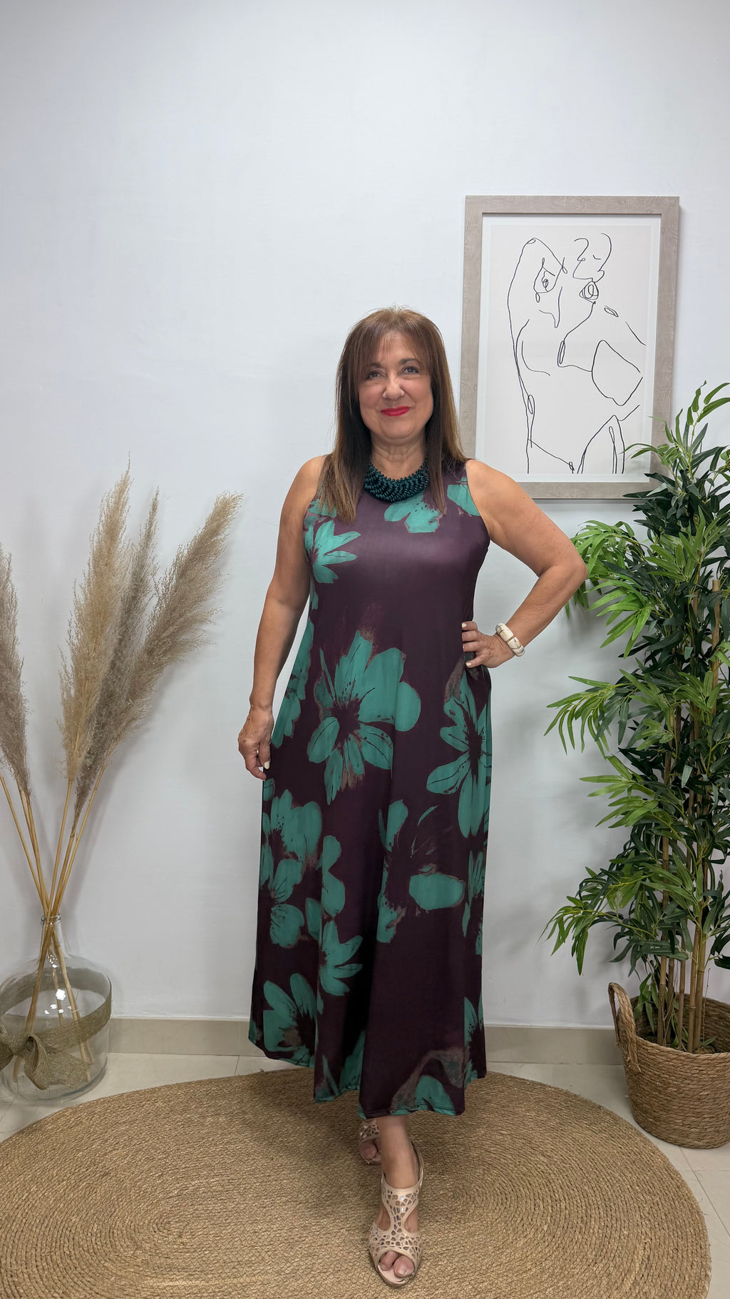 Vestido Orquídea Berengena-Agumarina