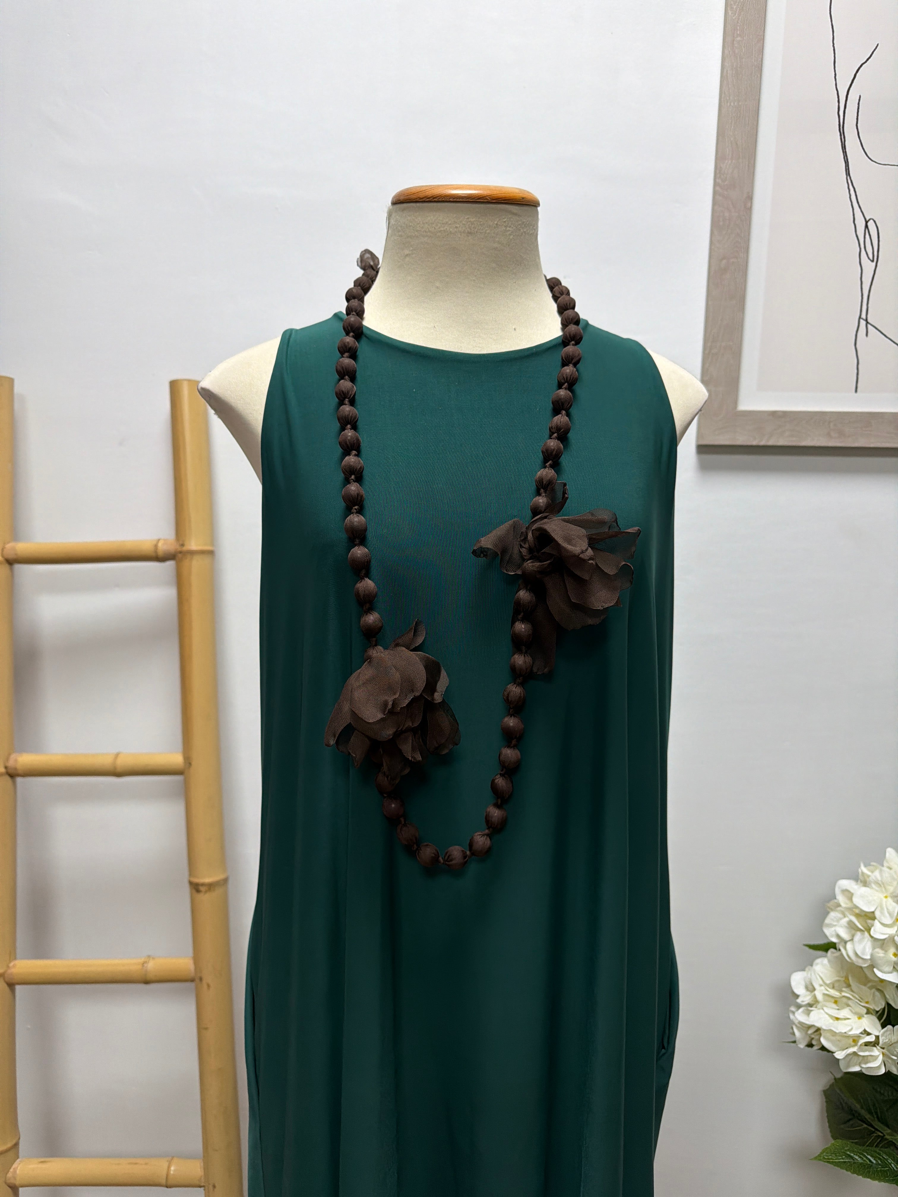 Collar Caramelo Flor Marrón