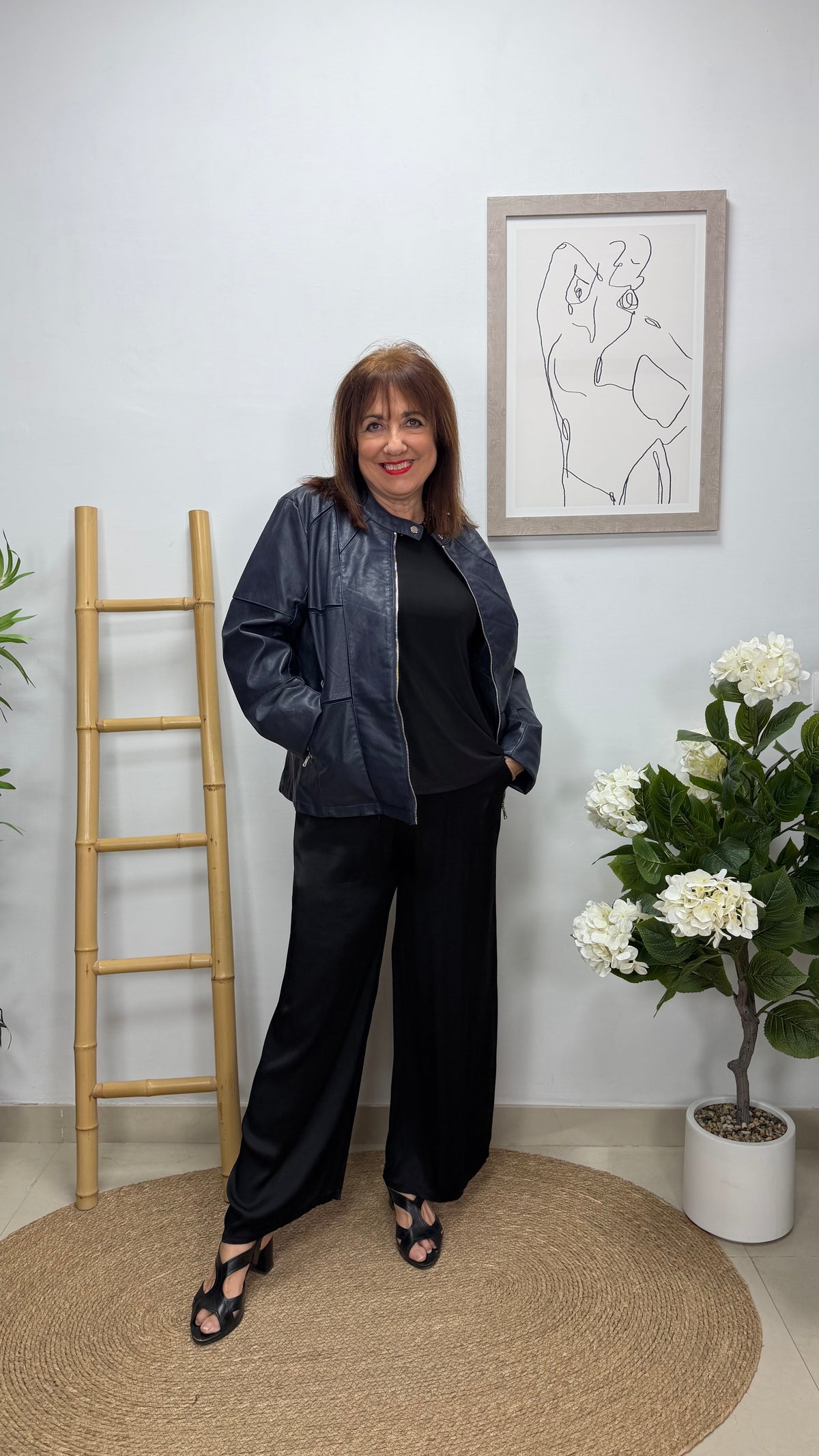 Cazadora Polipiel Forrada Marino