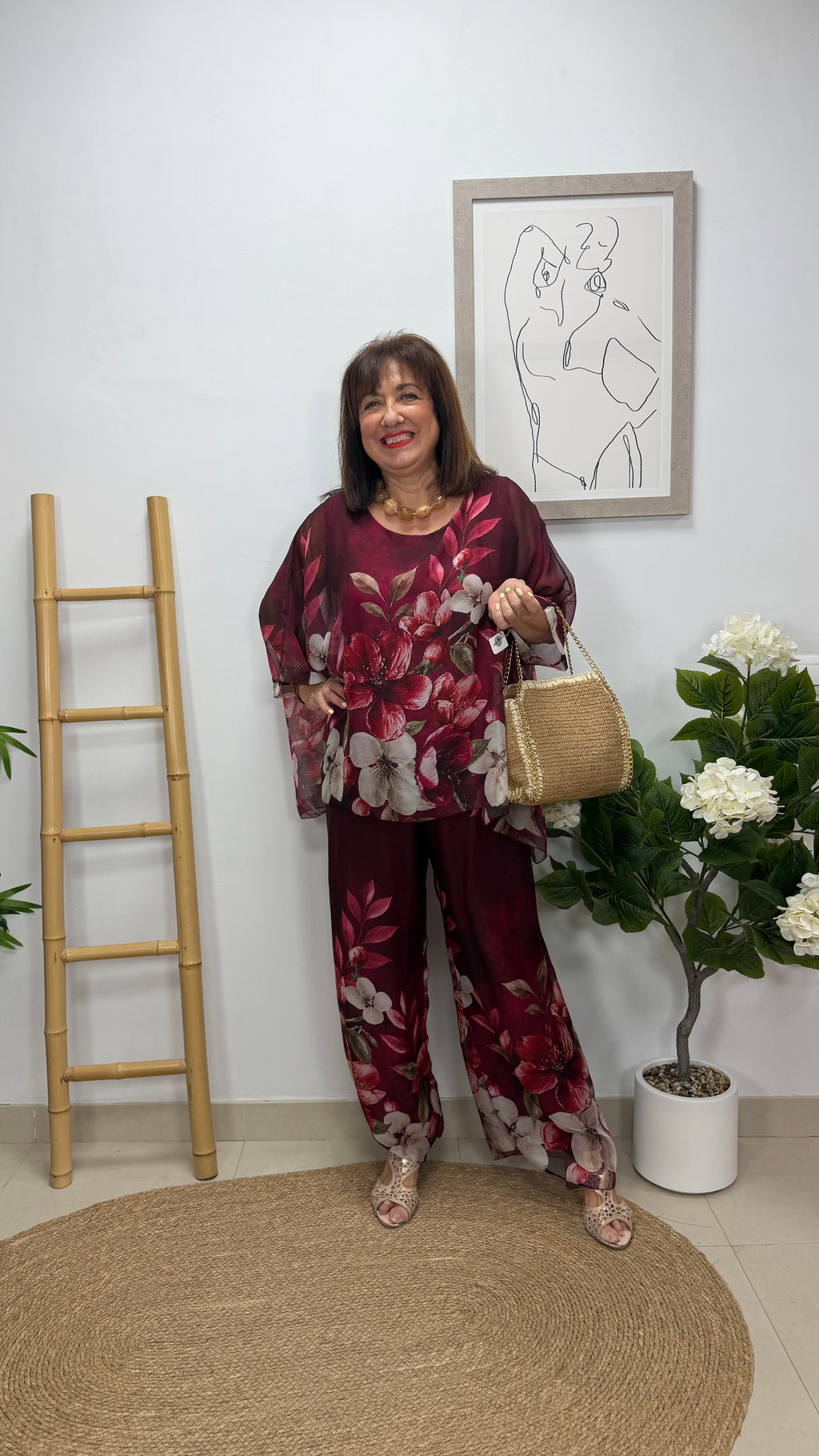 Conjunto Hortensia Burdeos