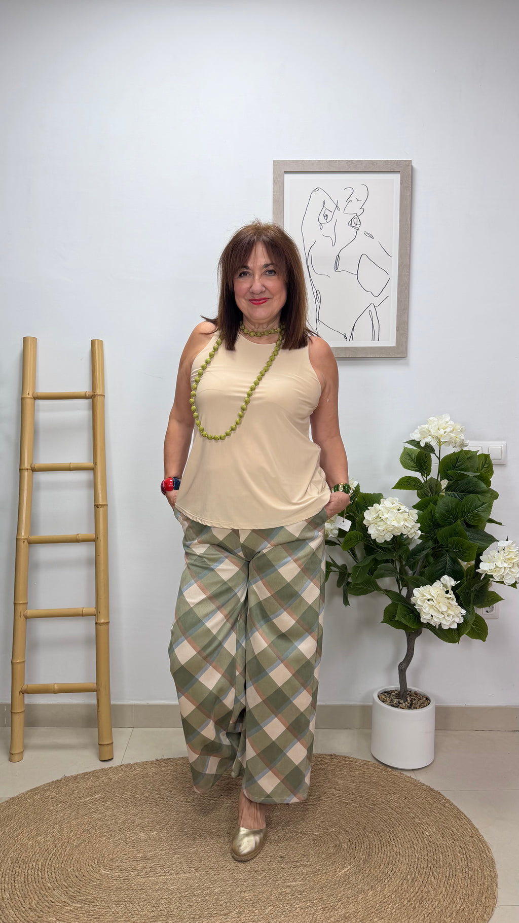 Pantalón Cuadros Verde