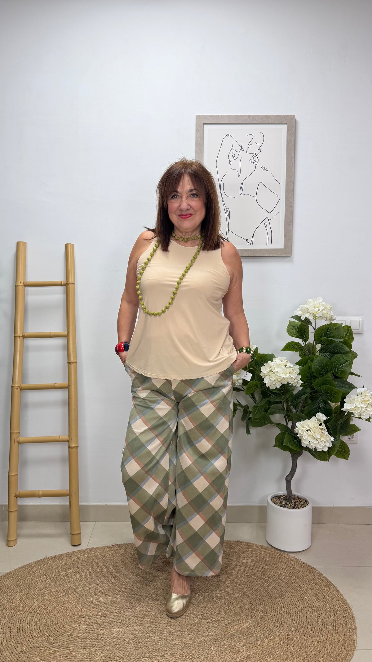 Pantalón Cuadros Verde