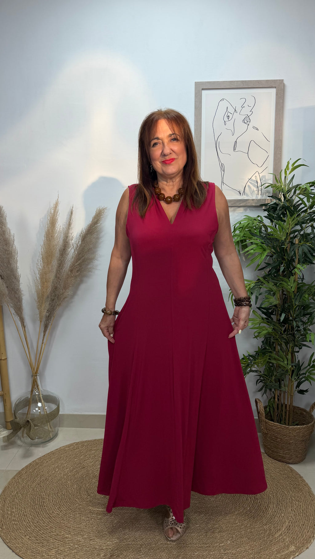 Vestido Gilda Burdeos