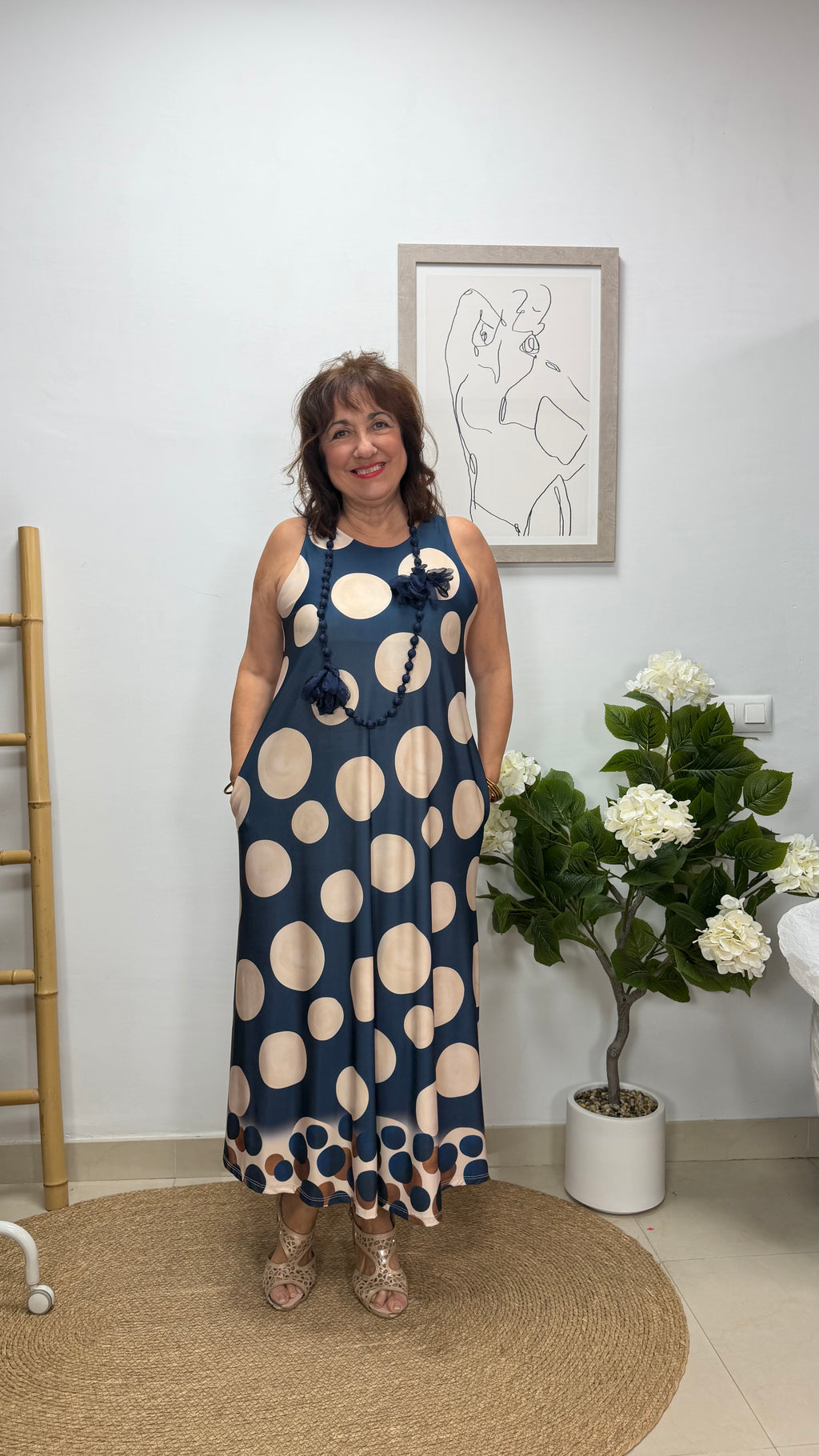 Vestido Elena Lunares Azul