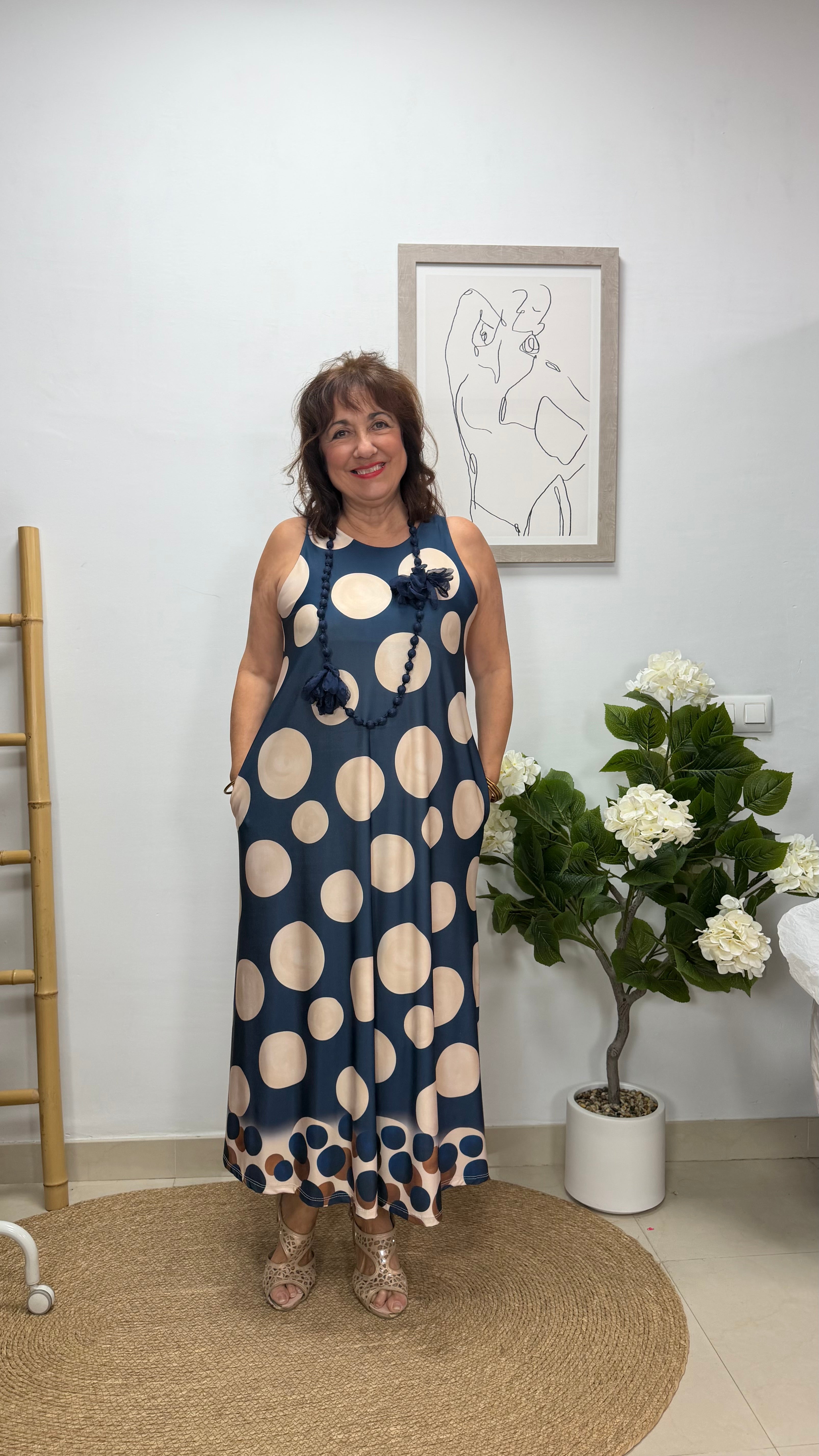 Vestido Elena Lunares Azul