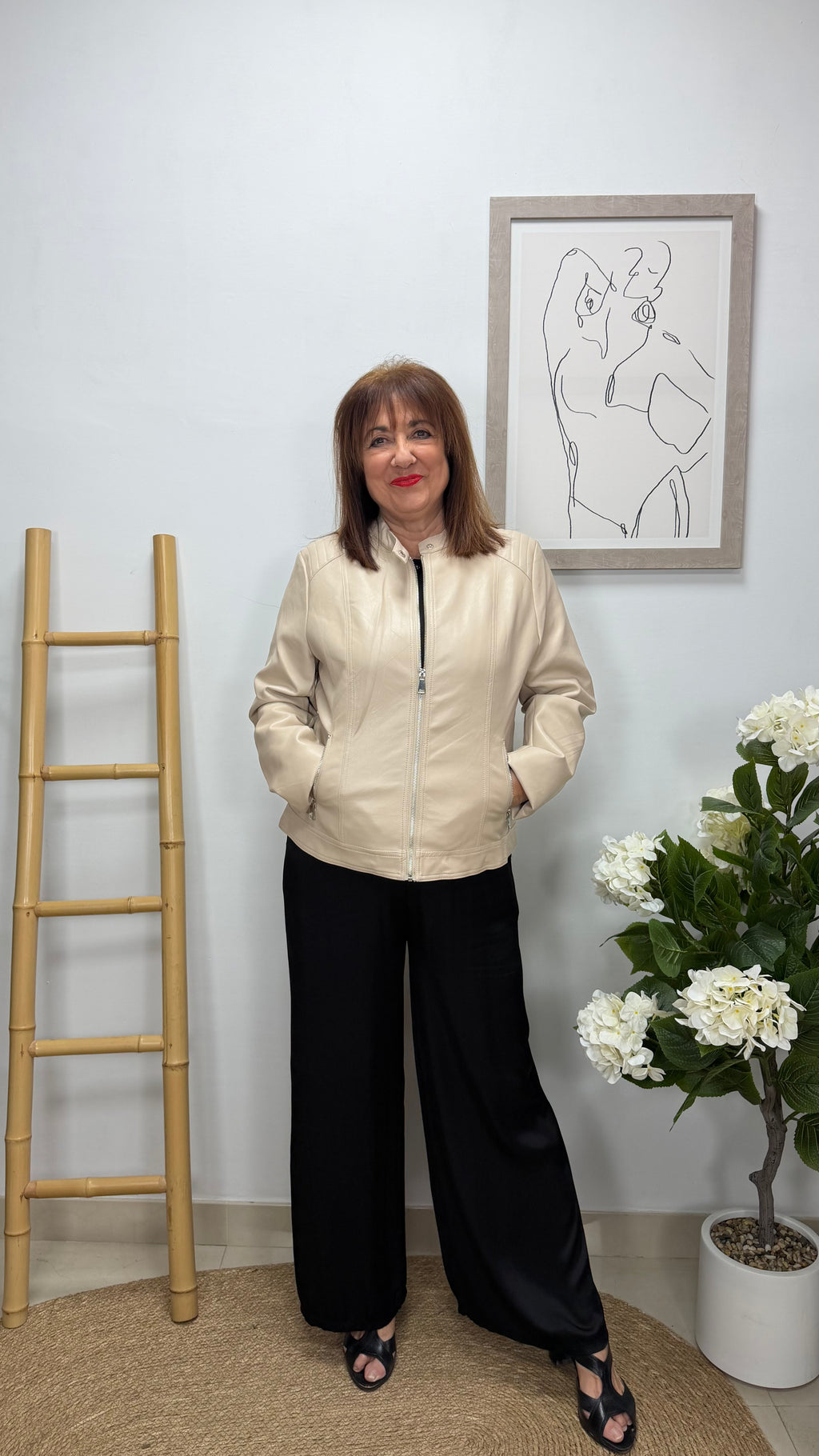 Cazadora Polipiel Forrada Beige