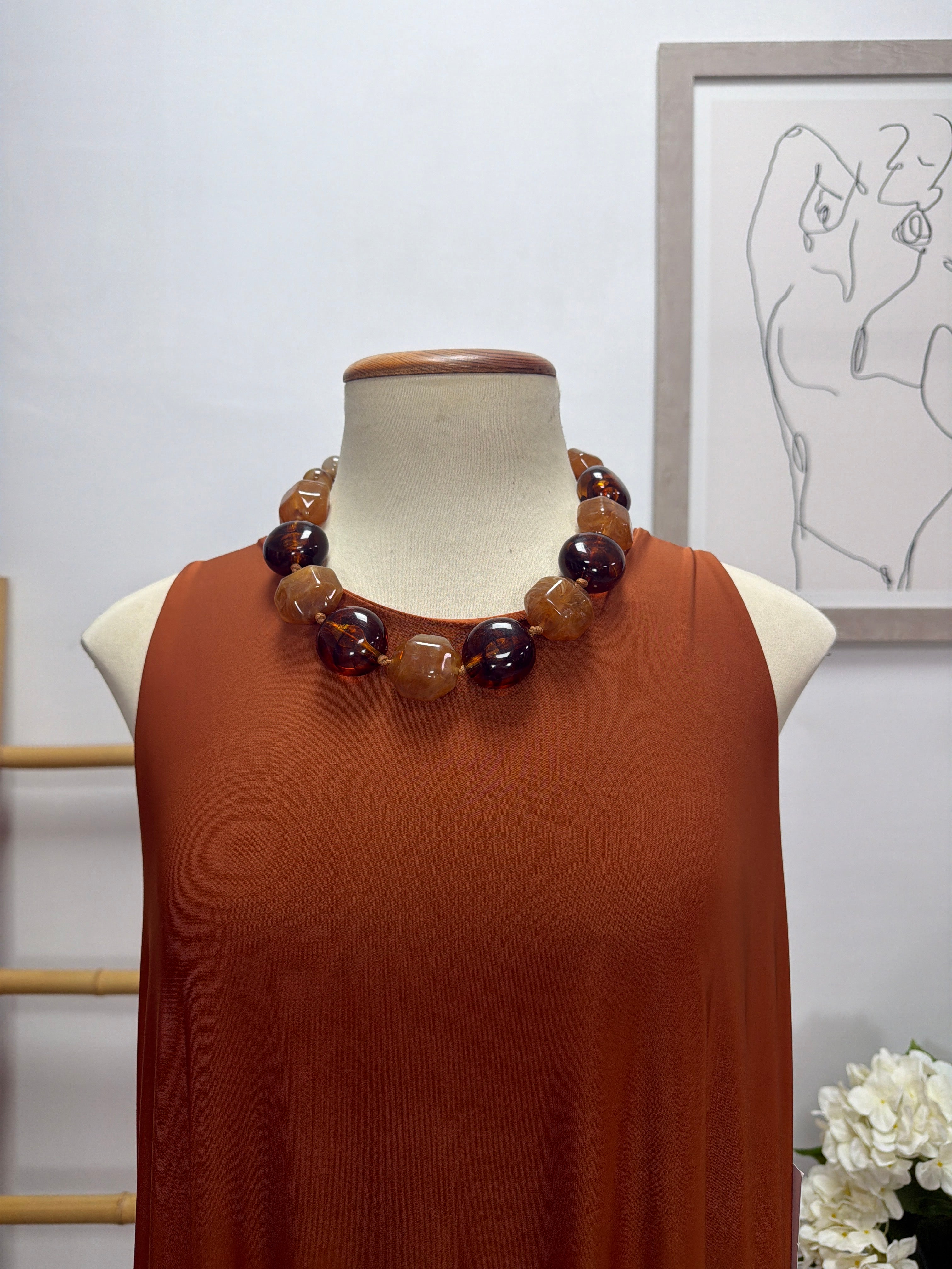 Collar Piedras Tonos Caldera