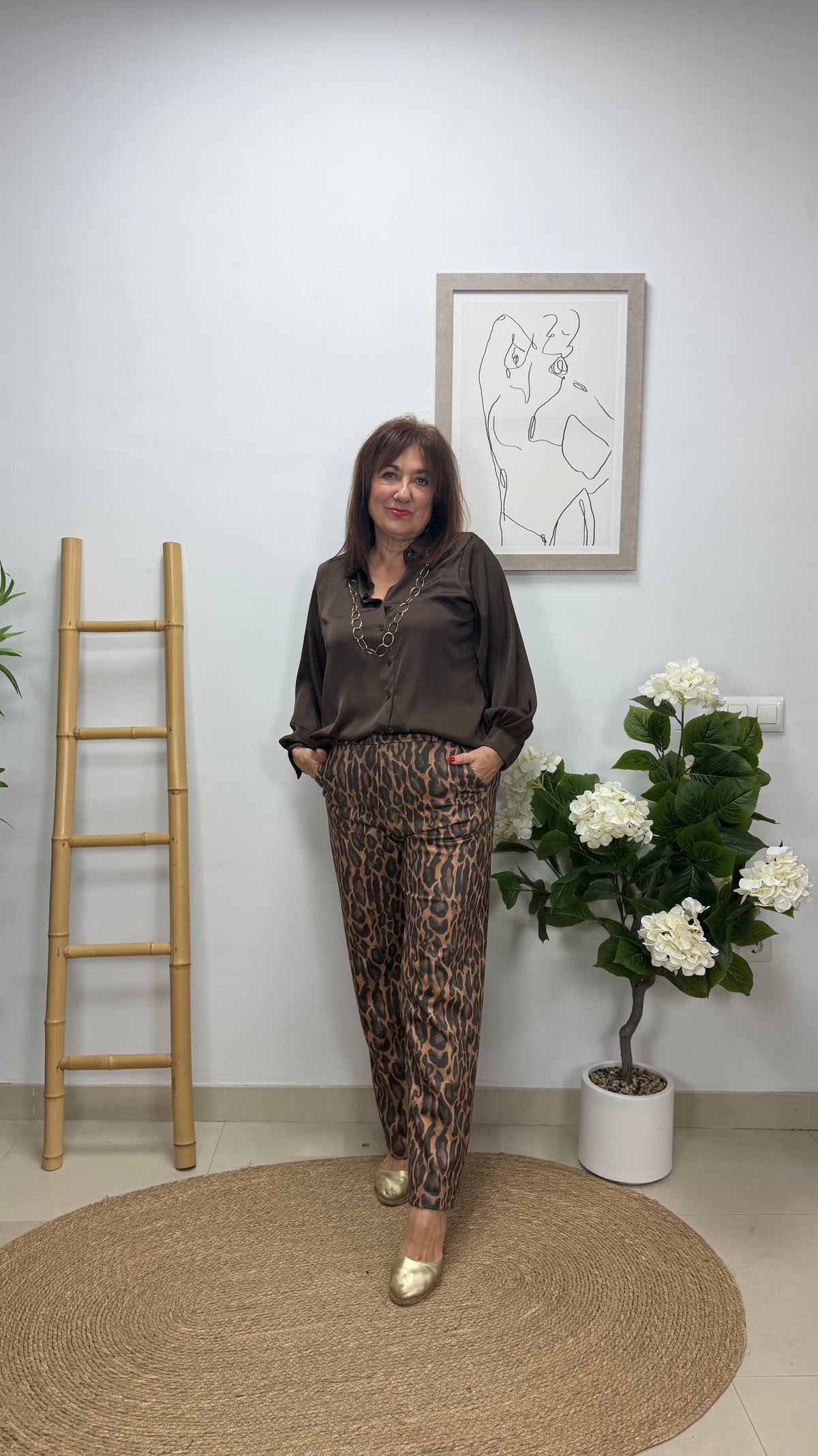 Pantalón Print Camel