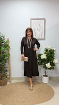 Vestido Paula con Manga Marrón