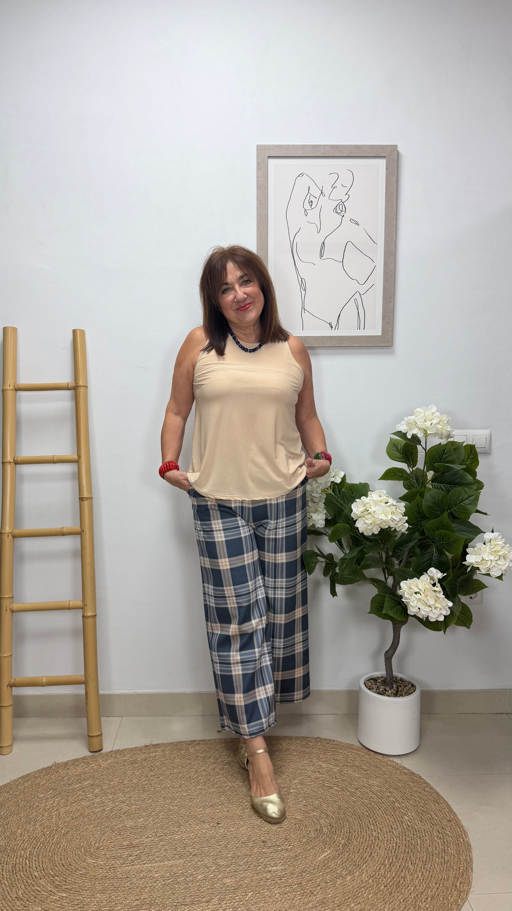 Pantalón Cuadros Azul