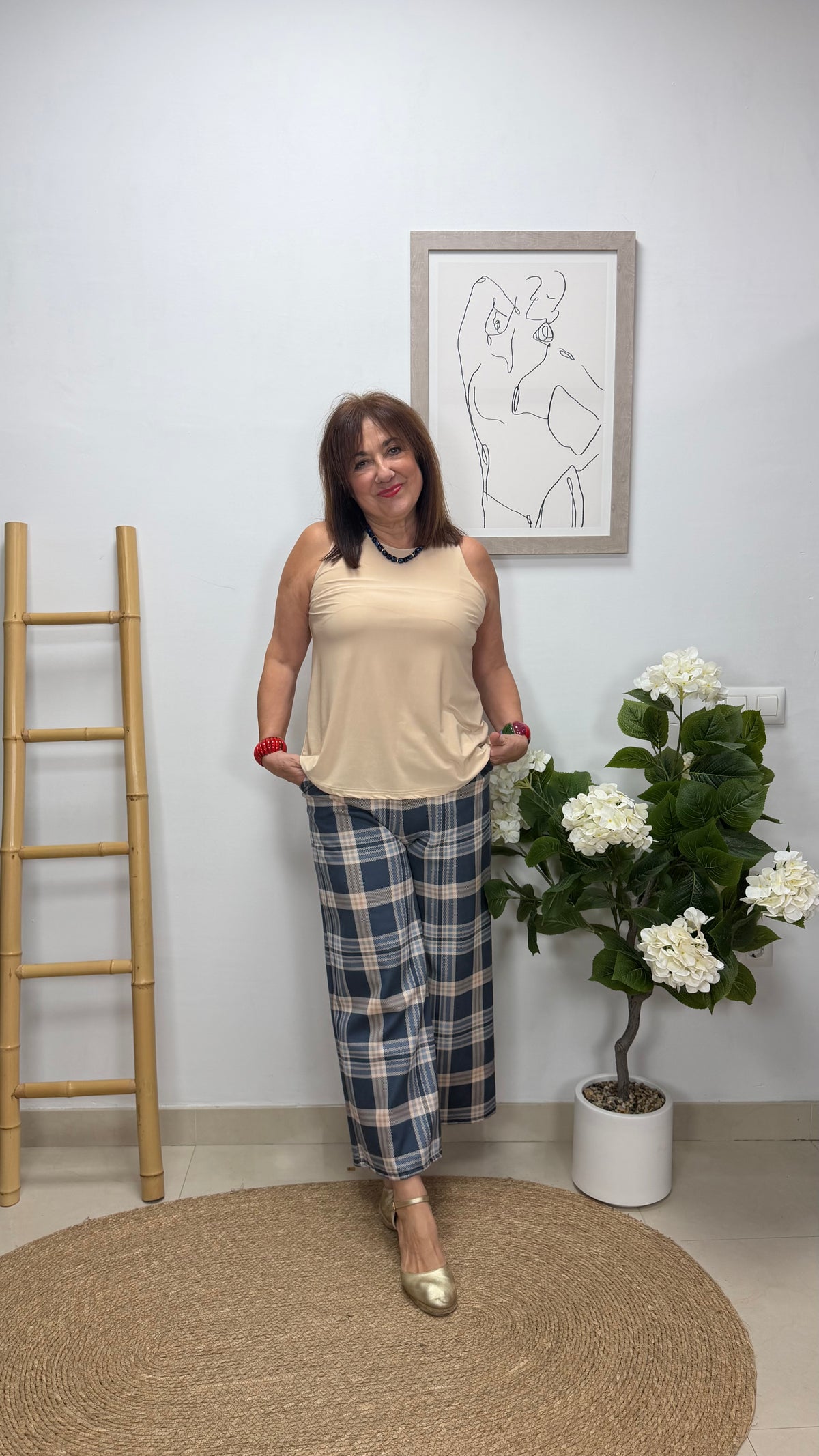 Pantalón Cuadros Azul