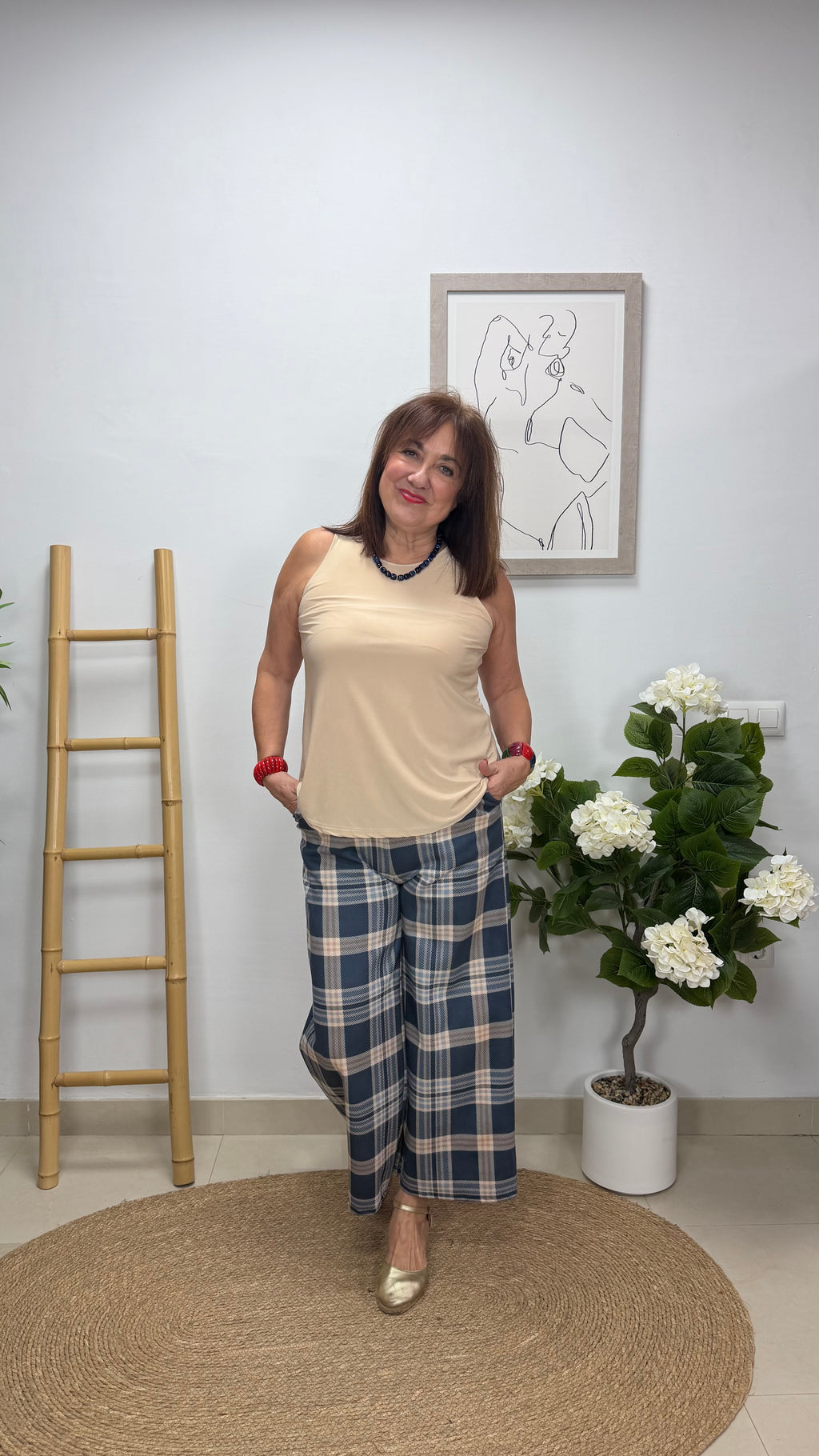 Pantalón Cuadros Azul