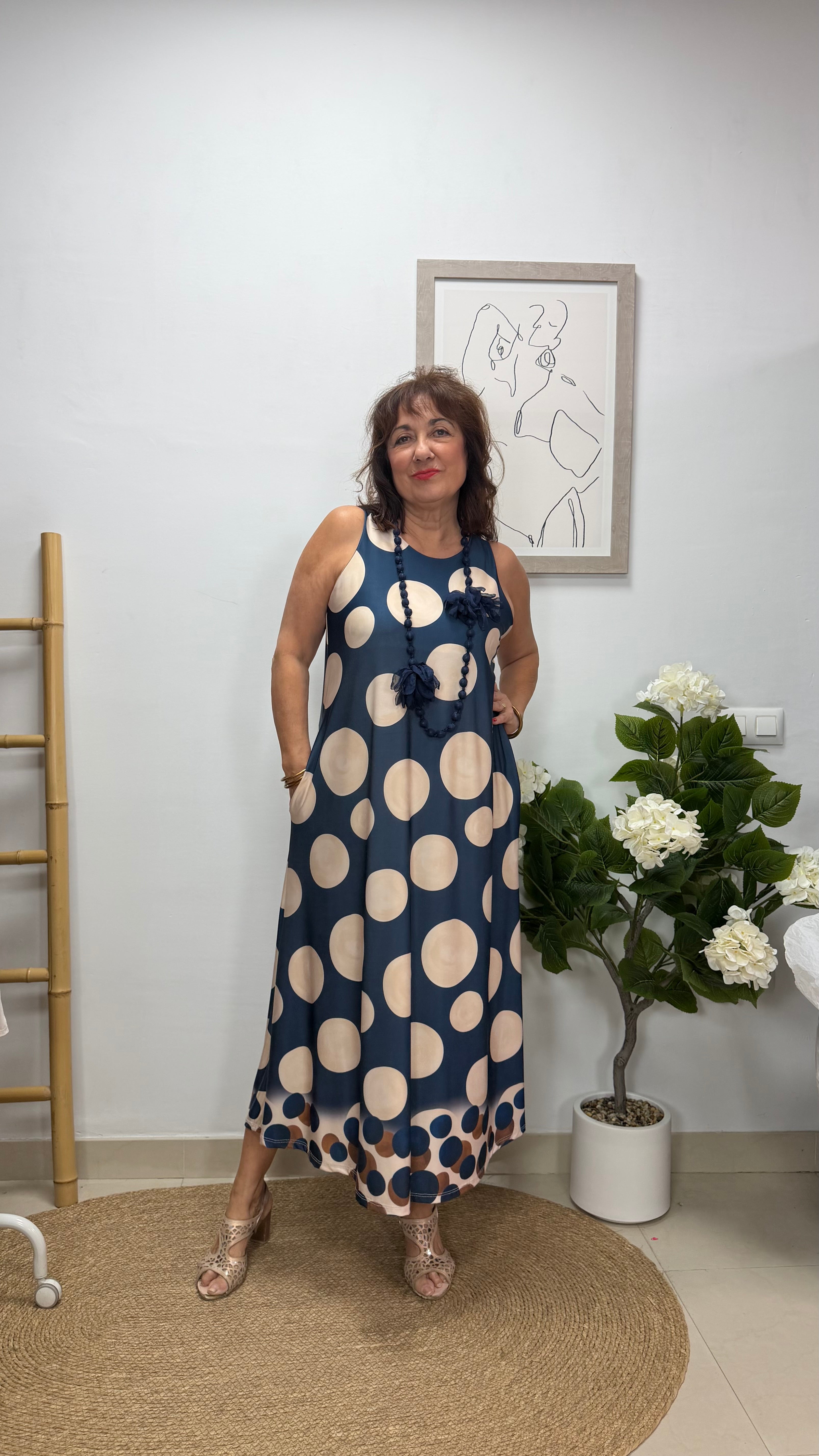 Vestido Elena Lunares Azul