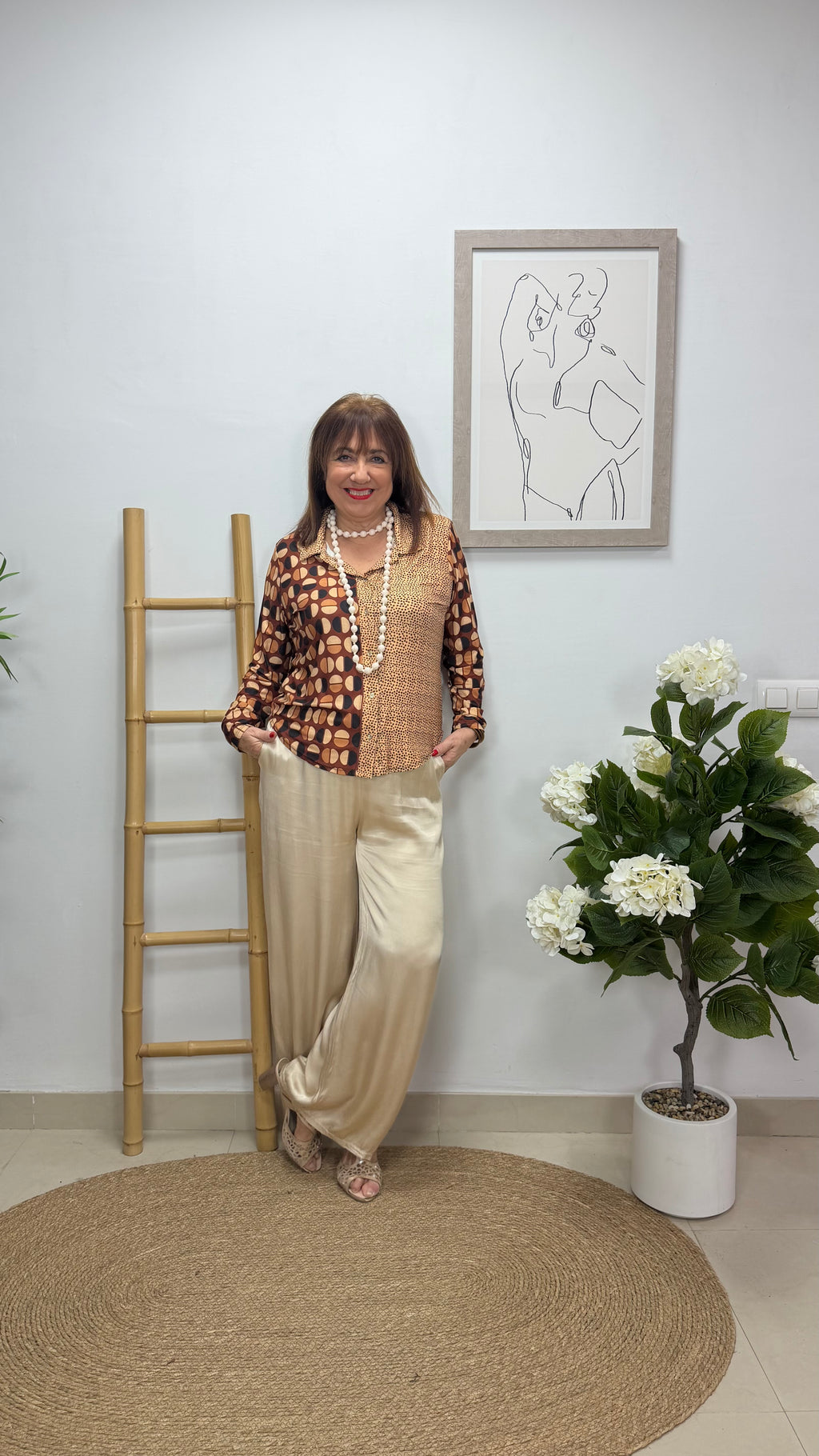 Blusa Camisera Café