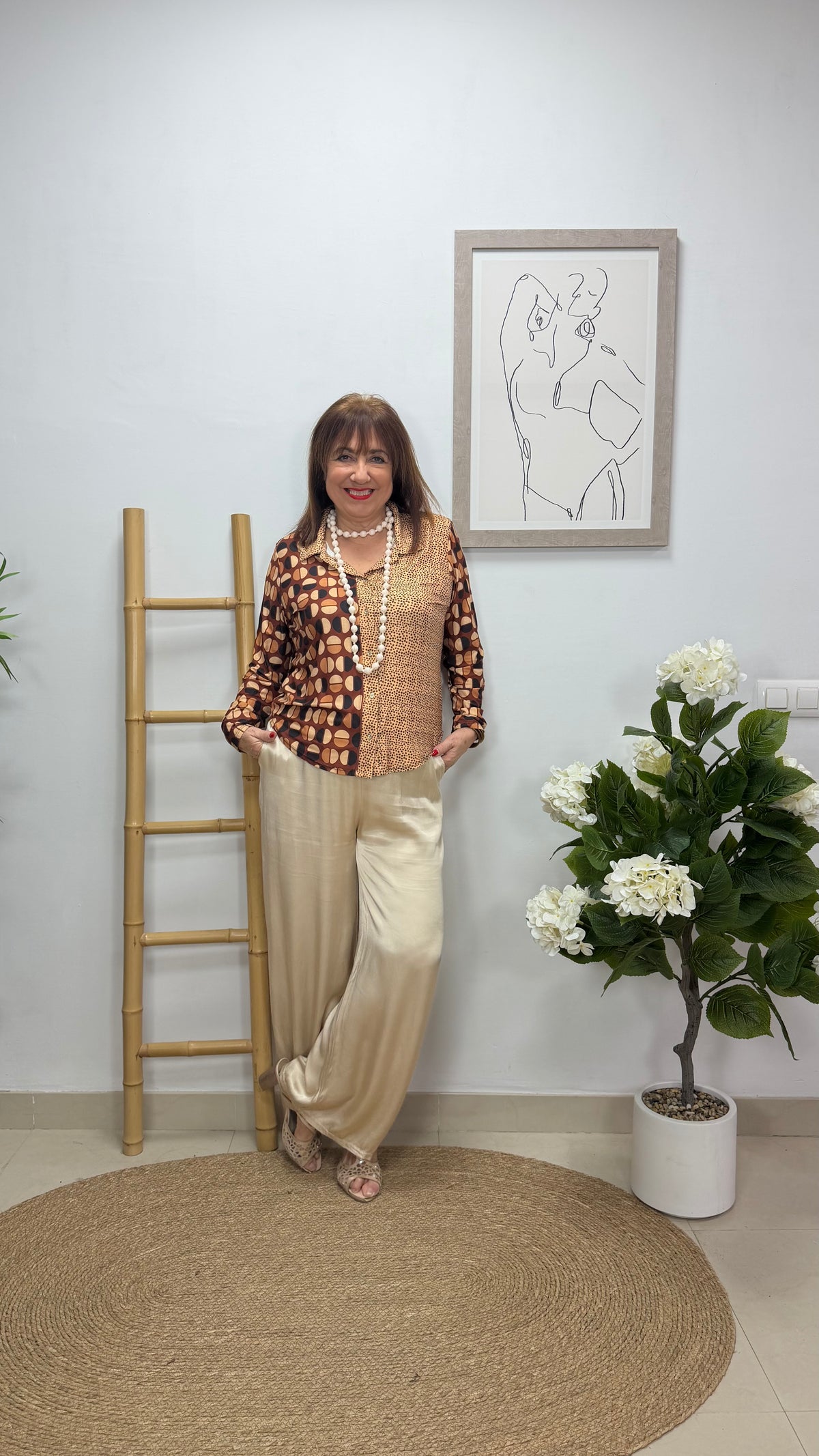 Blusa Camisera Café