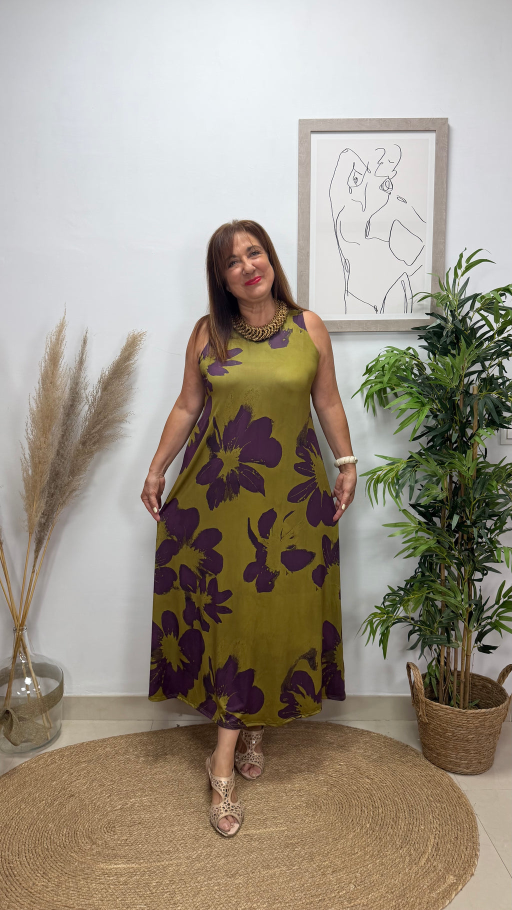 Vestido Orquídea Lima-Berengena