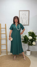 Vestido Paula Verde Musgo con manga
