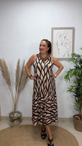 Vestido Redes Beige/Negro