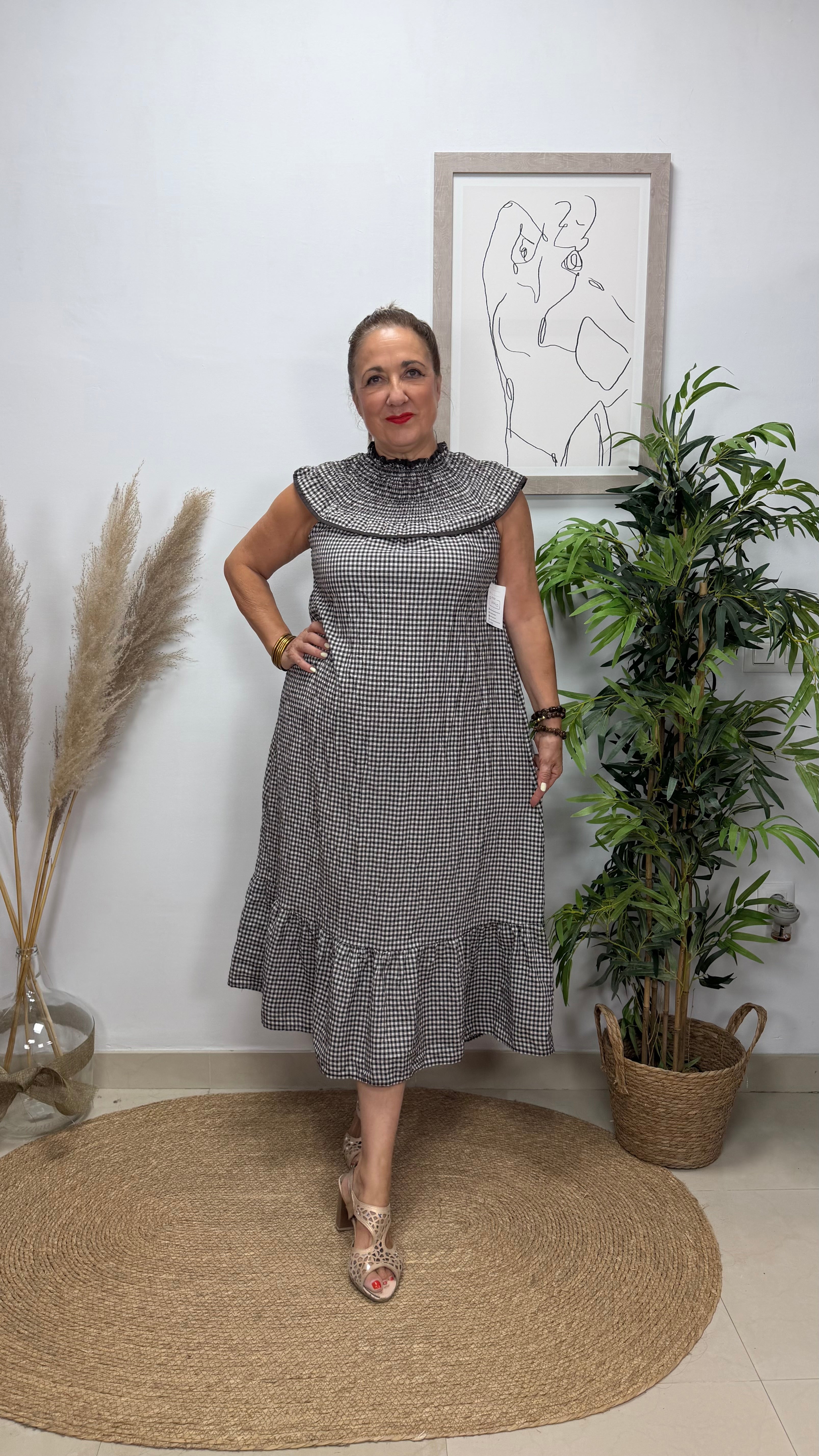 Vestido Cuello Vichy