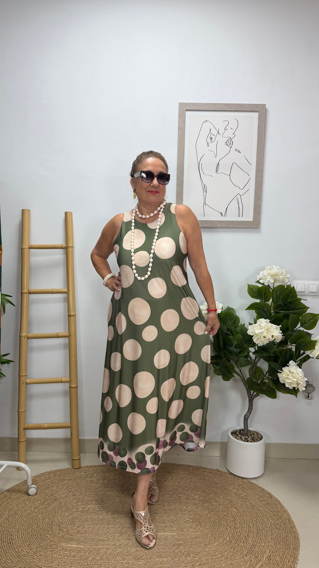Vestido Elena Lunares Verde