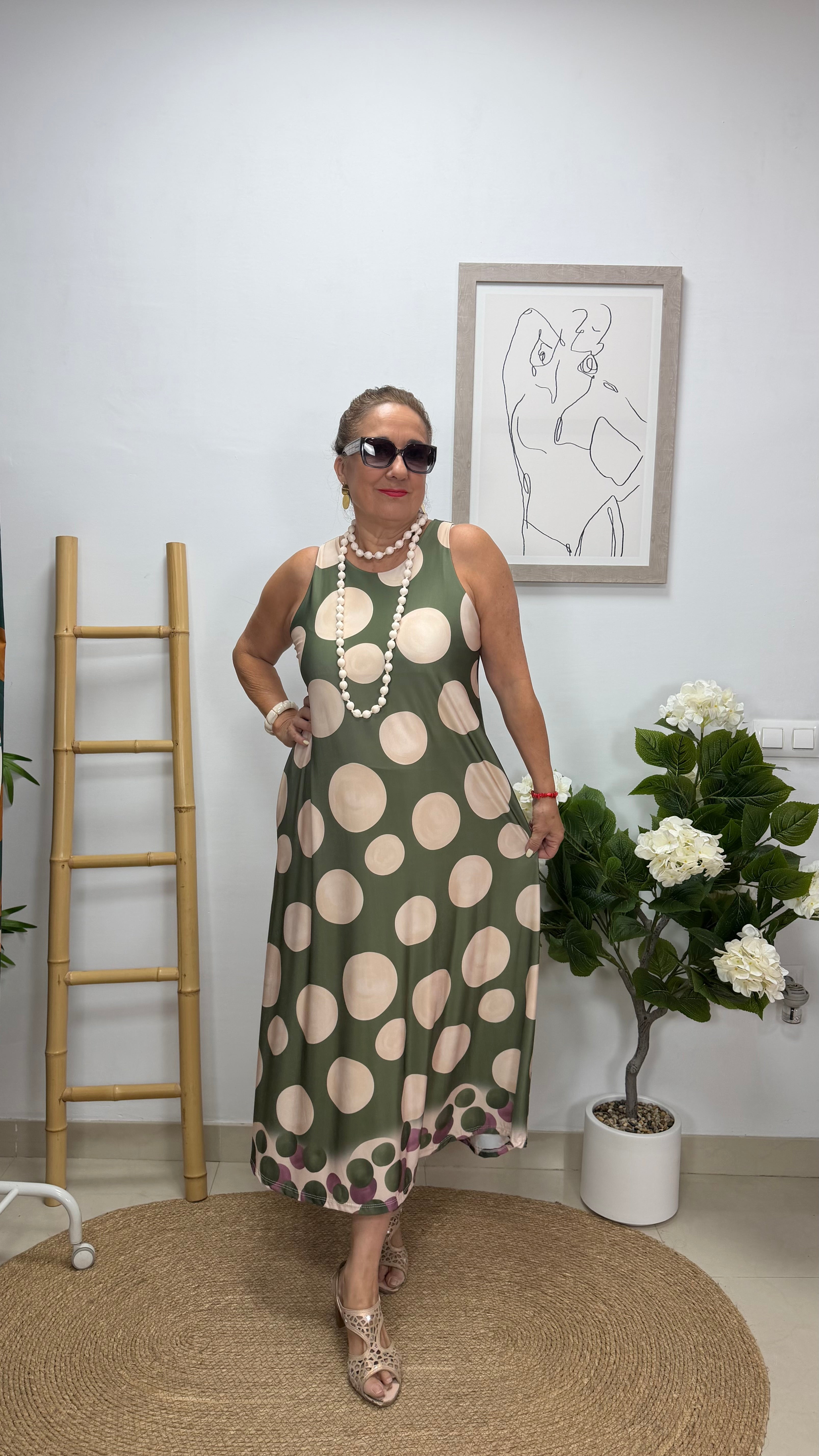Vestido Elena Lunares Verde