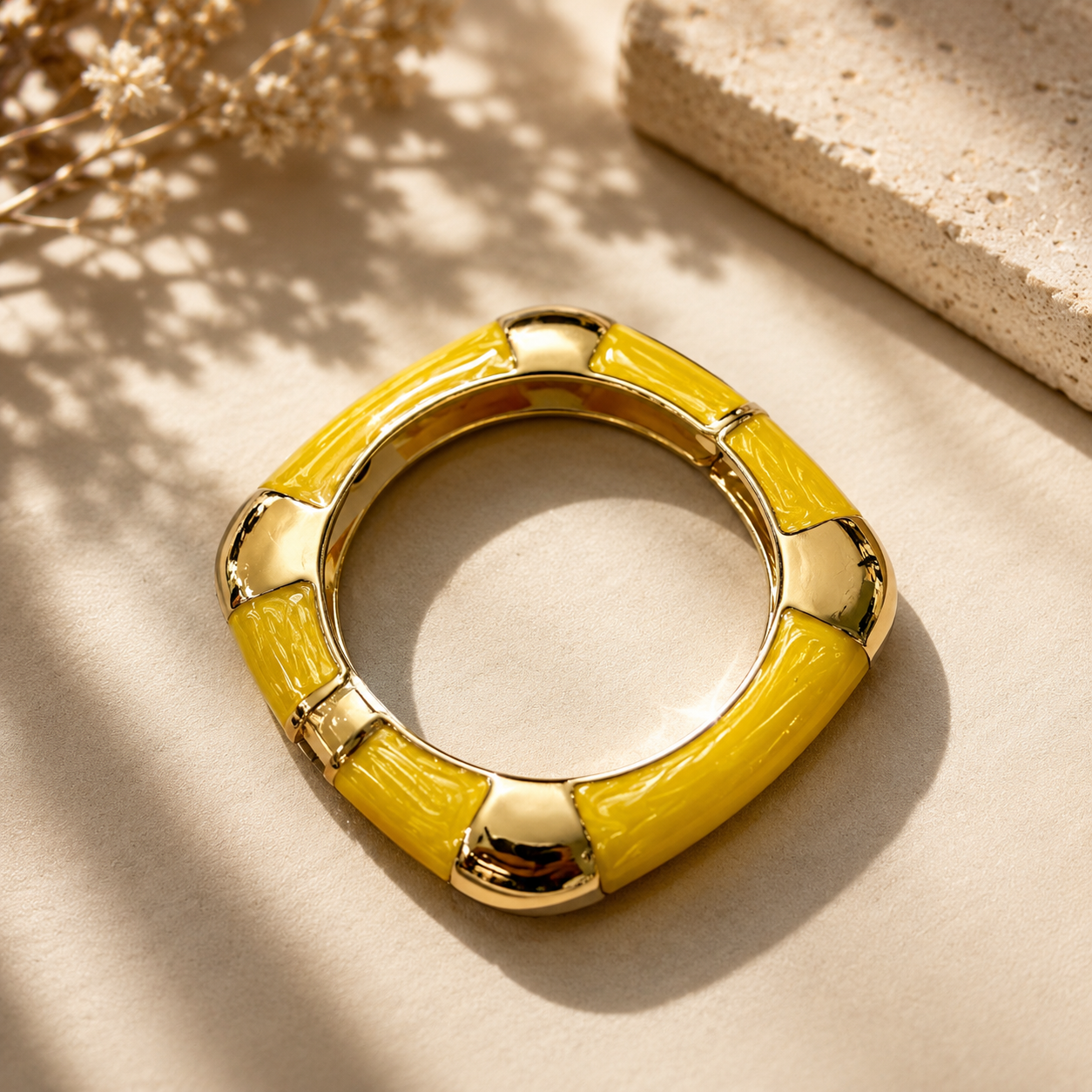 Pulsera Amarillo Cuadrada