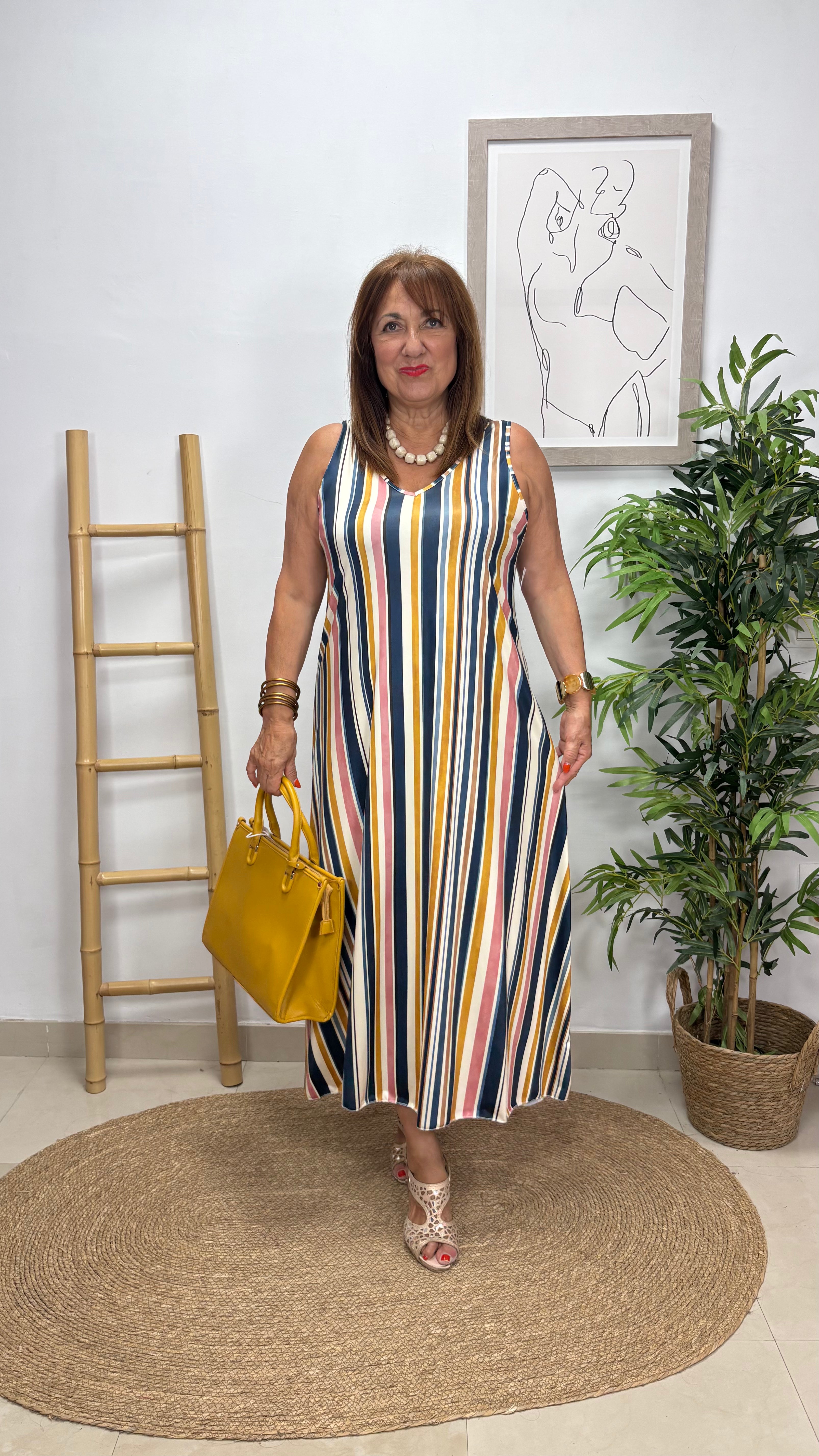 Vestido Rayas Largo