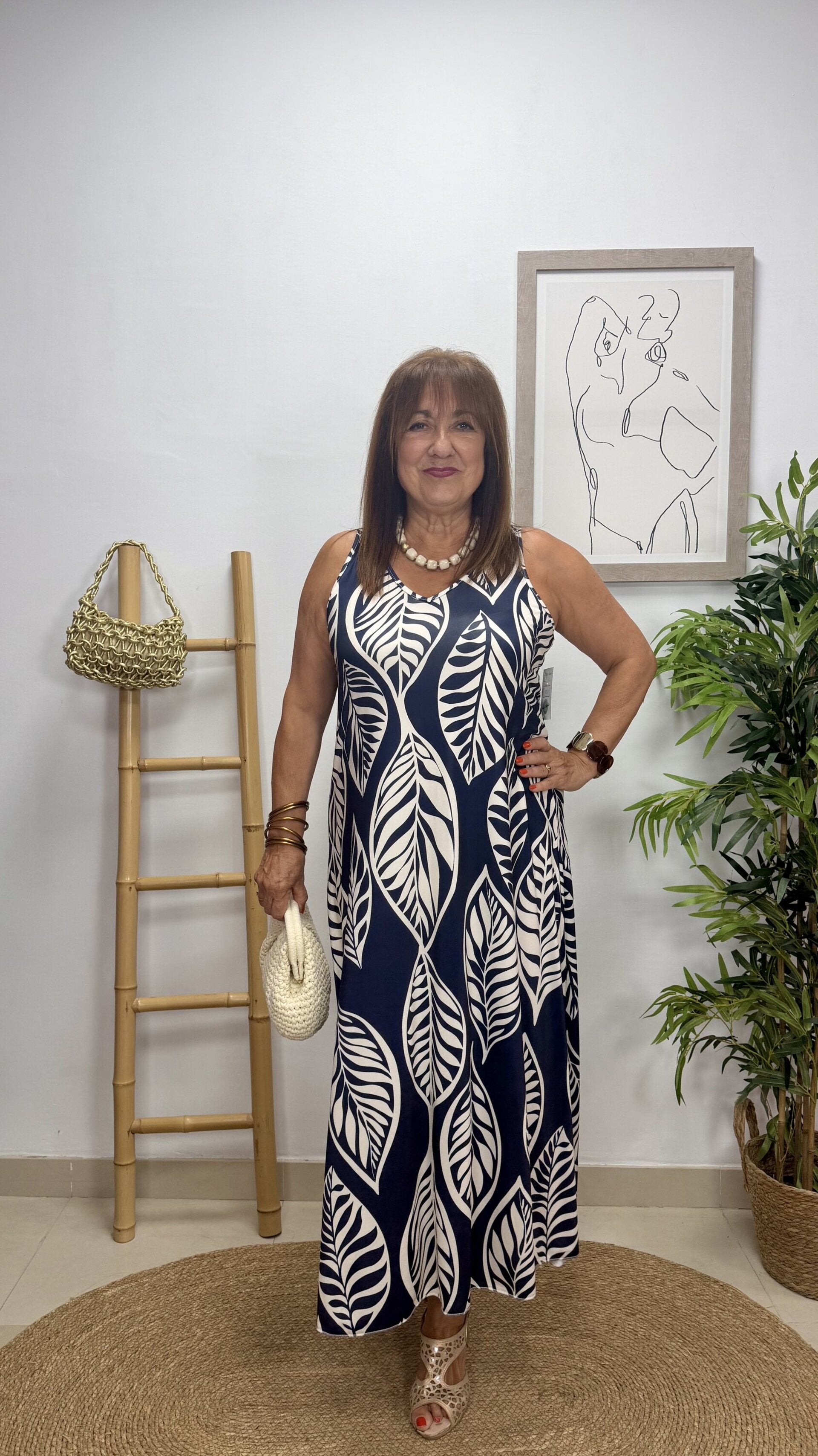 Vestido Hojas Largo