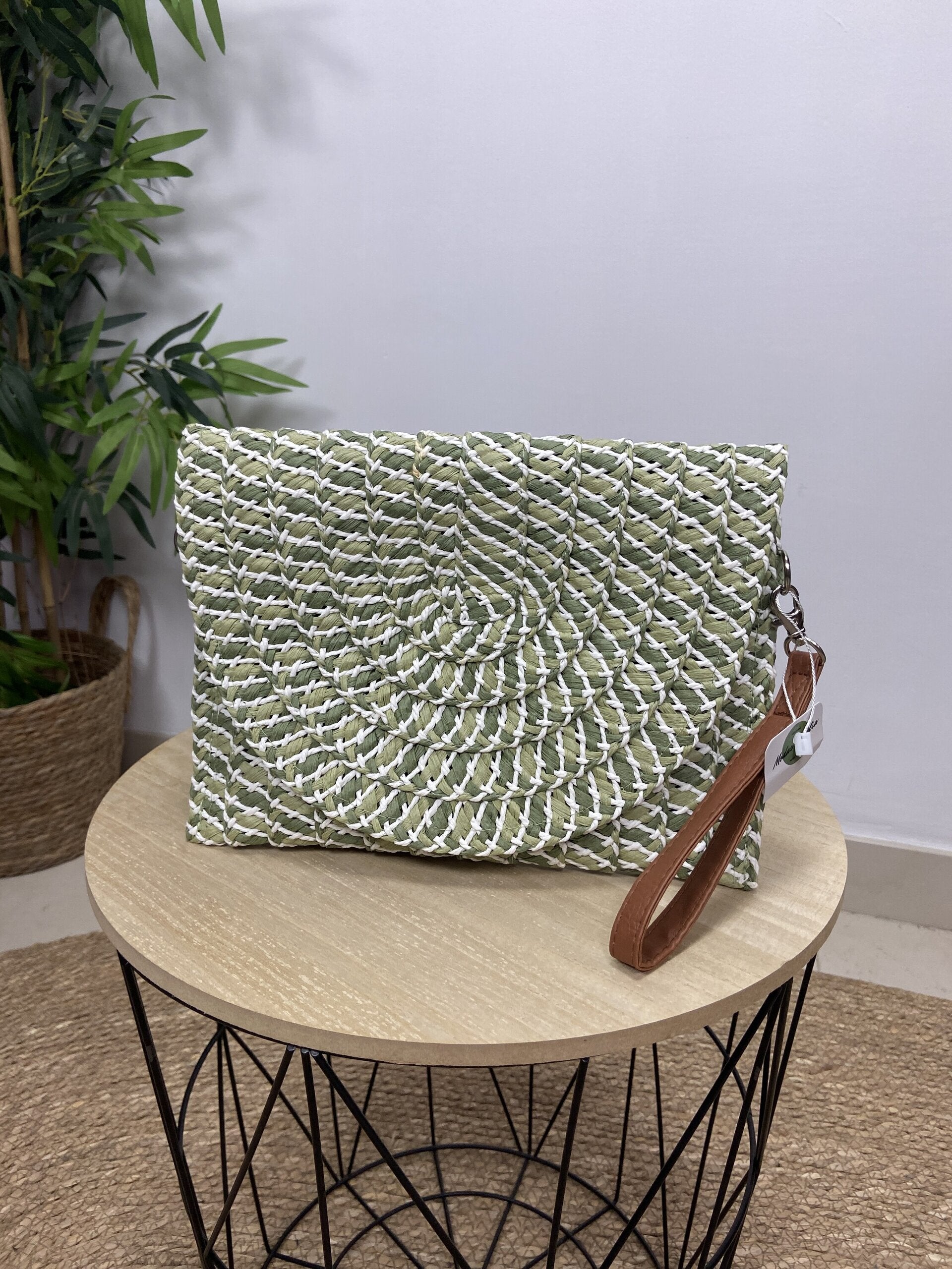 Cartera Rafia Verde
