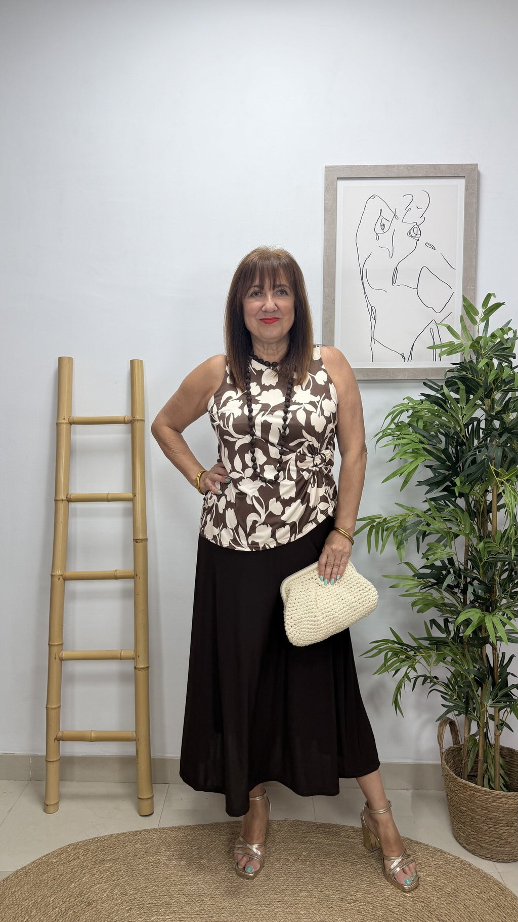 Falda Lisa Marrón