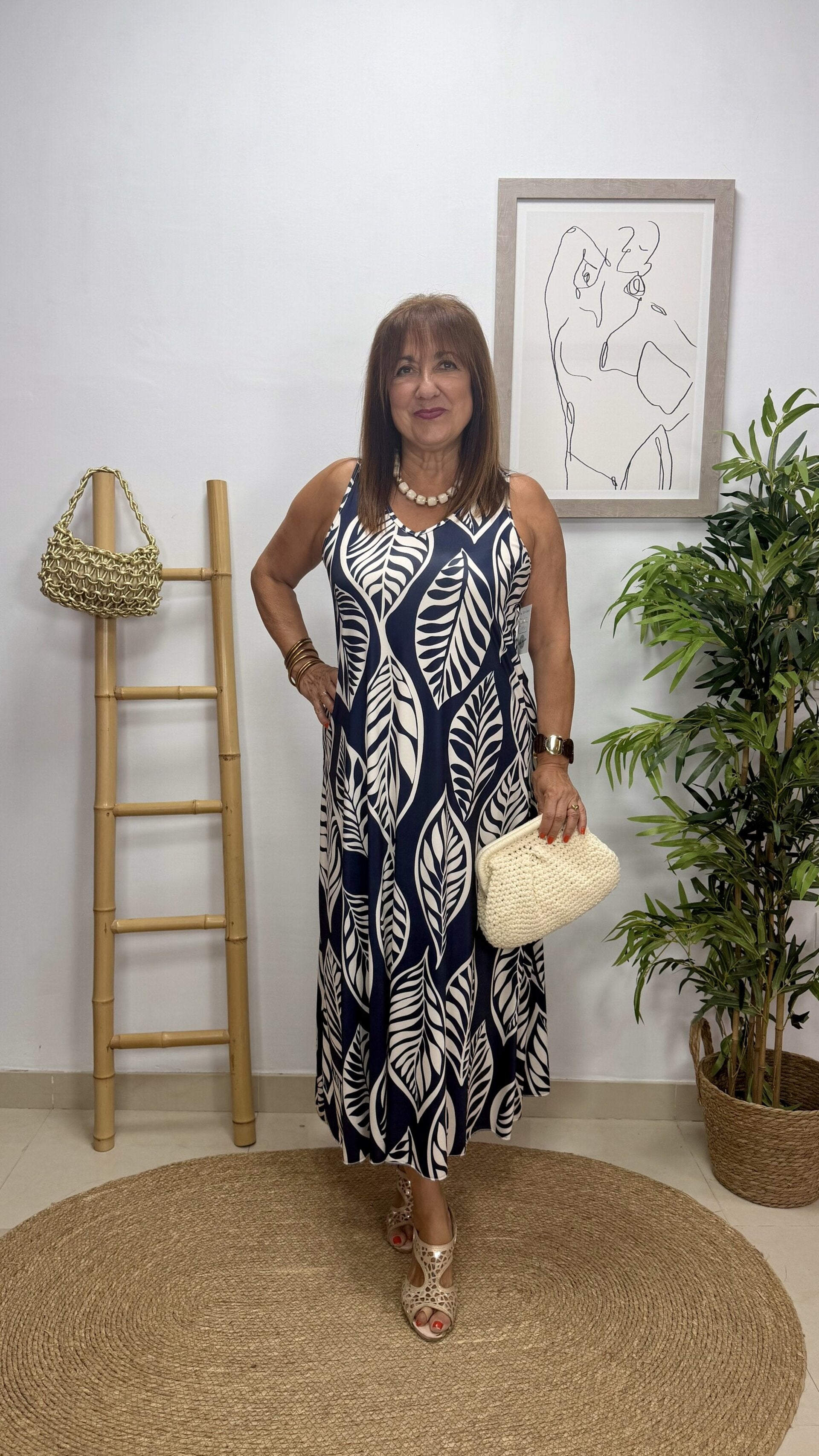 Vestido Hojas Largo