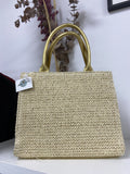 Bolso Rafia Beige con Brillo