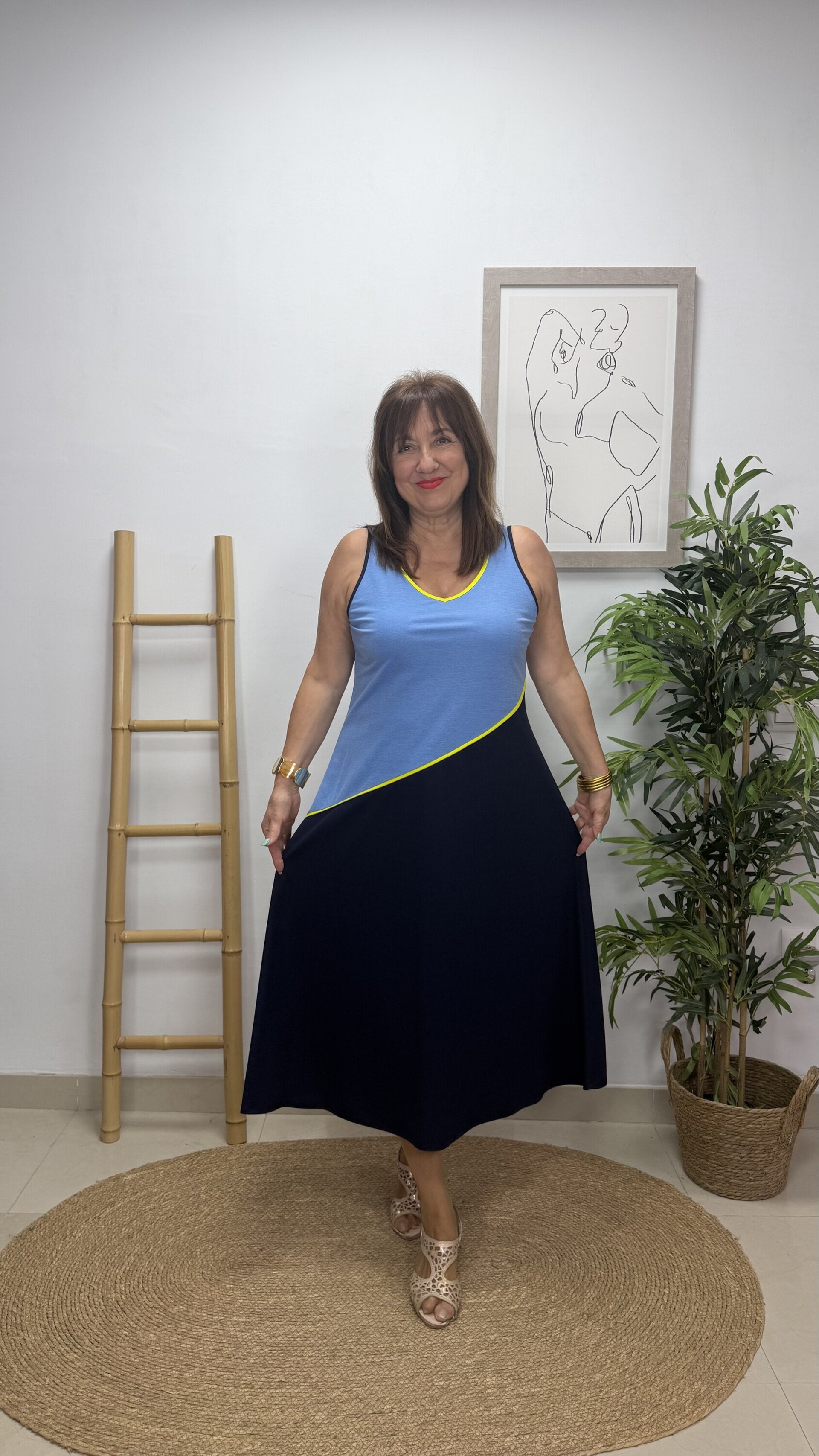 Vestido Bicolor Flex