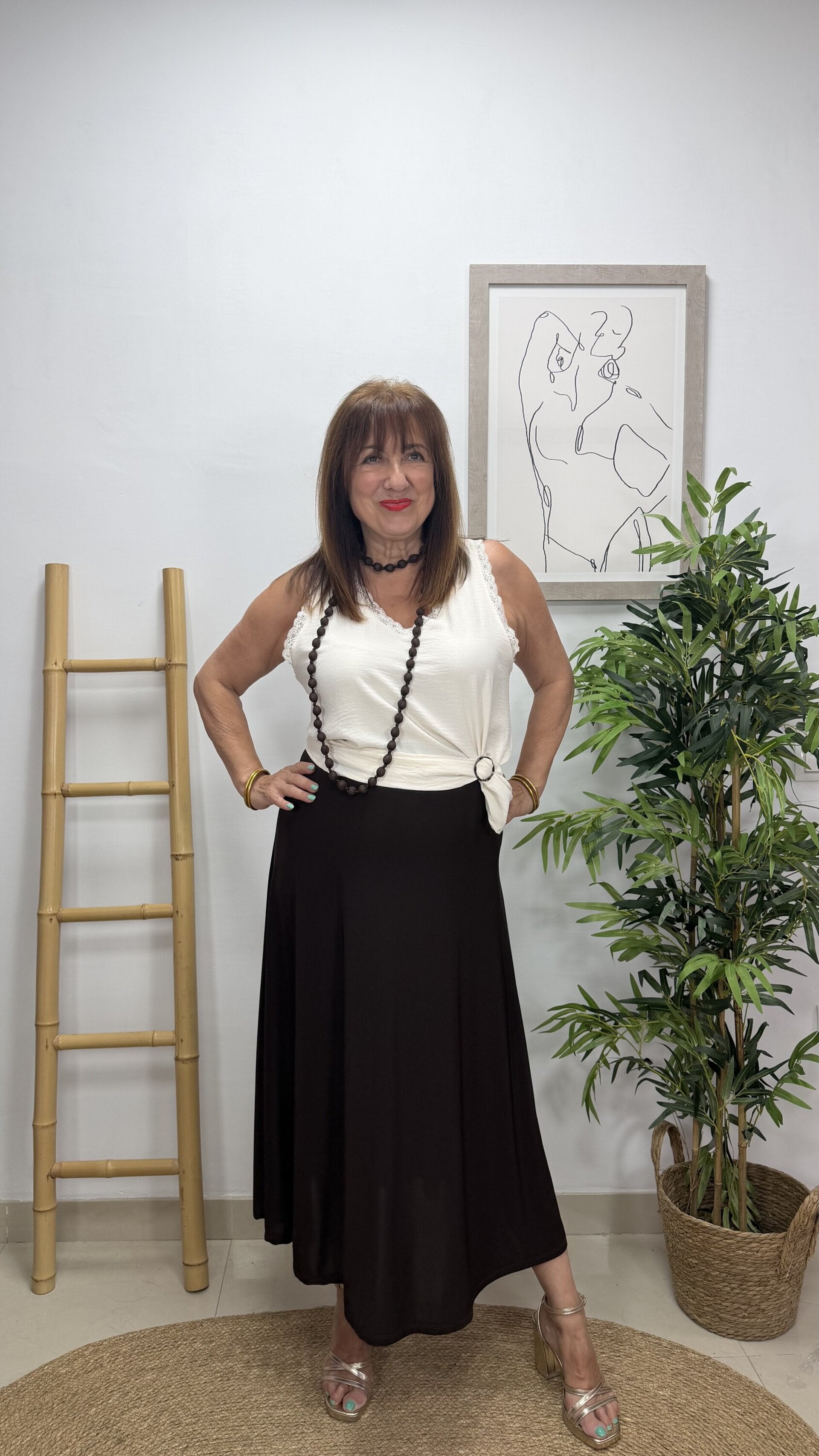 Falda Lisa Marrón